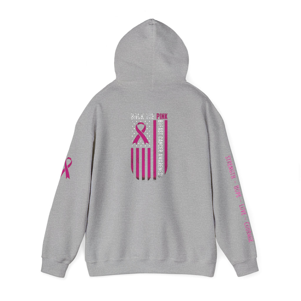 Breast Cancer Awareness Month Patriotic Hoodie ~ Rebel Spirit Unisex Hoodie