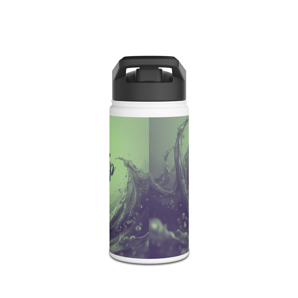 Aqua Wave Stainless Steel Water Bottle, Hydration Gift, Outdoor Adventure, Beach Vibes, Eco-Friendly, Travel Companion