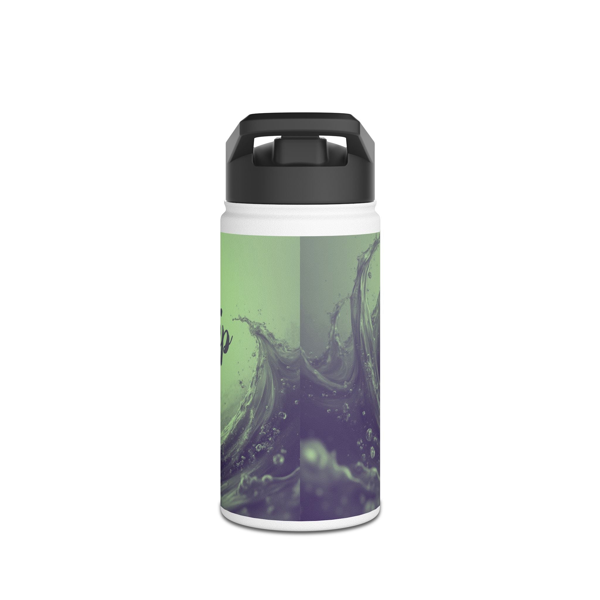 Aqua Wave Stainless Steel Water Bottle, Hydration Gift, Outdoor Adventure, Beach Vibes, Eco-Friendly, Travel Companion