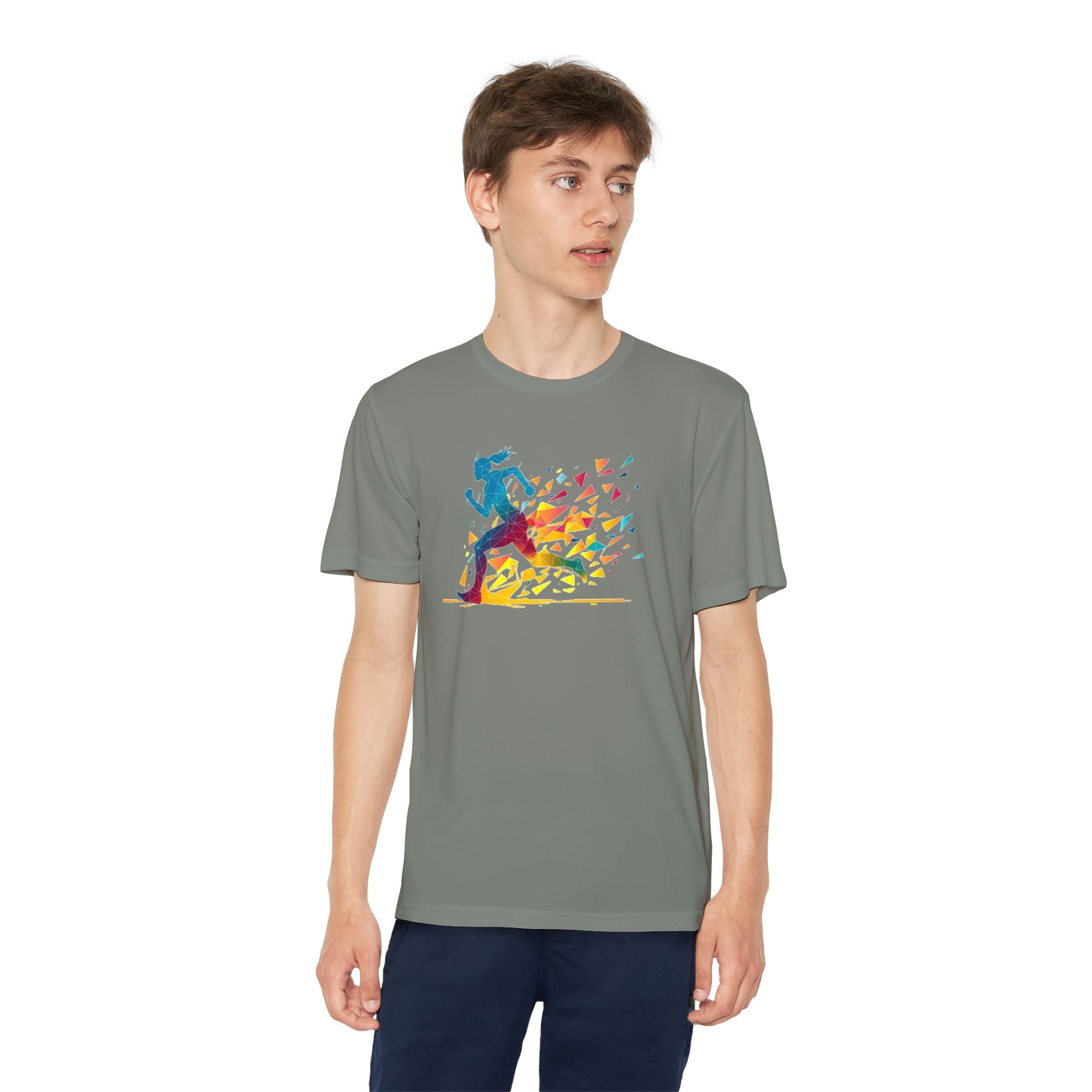 Running Youth T-Shirt Sports Graphic Tee, Cool Athletic Shirt for Kids, Perfect for Sports Events, Team Spirit