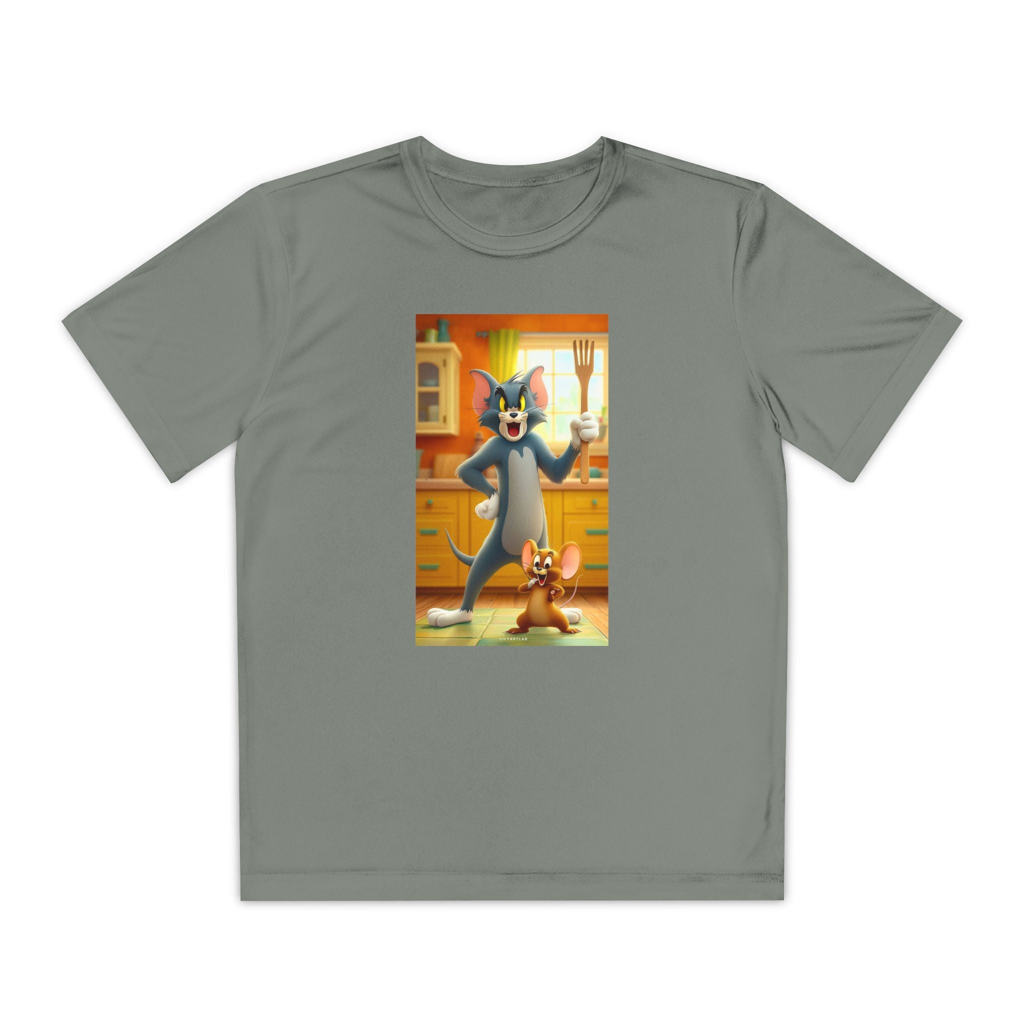 Youth Competitor Tee with Tom And Jerry design, Cartoon Graphic Kid's T-Shirt, Kids Tee, Children's Clothing, Funny Tee for Boys and Girls