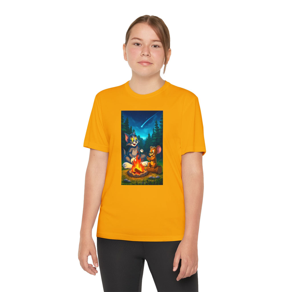 Youth Competitor Tee with Tom And Jerry design, Cartoon Graphic Kid's T-Shirt, Kids Tee, Children's Clothing, Funny Tee for Boys and Girls