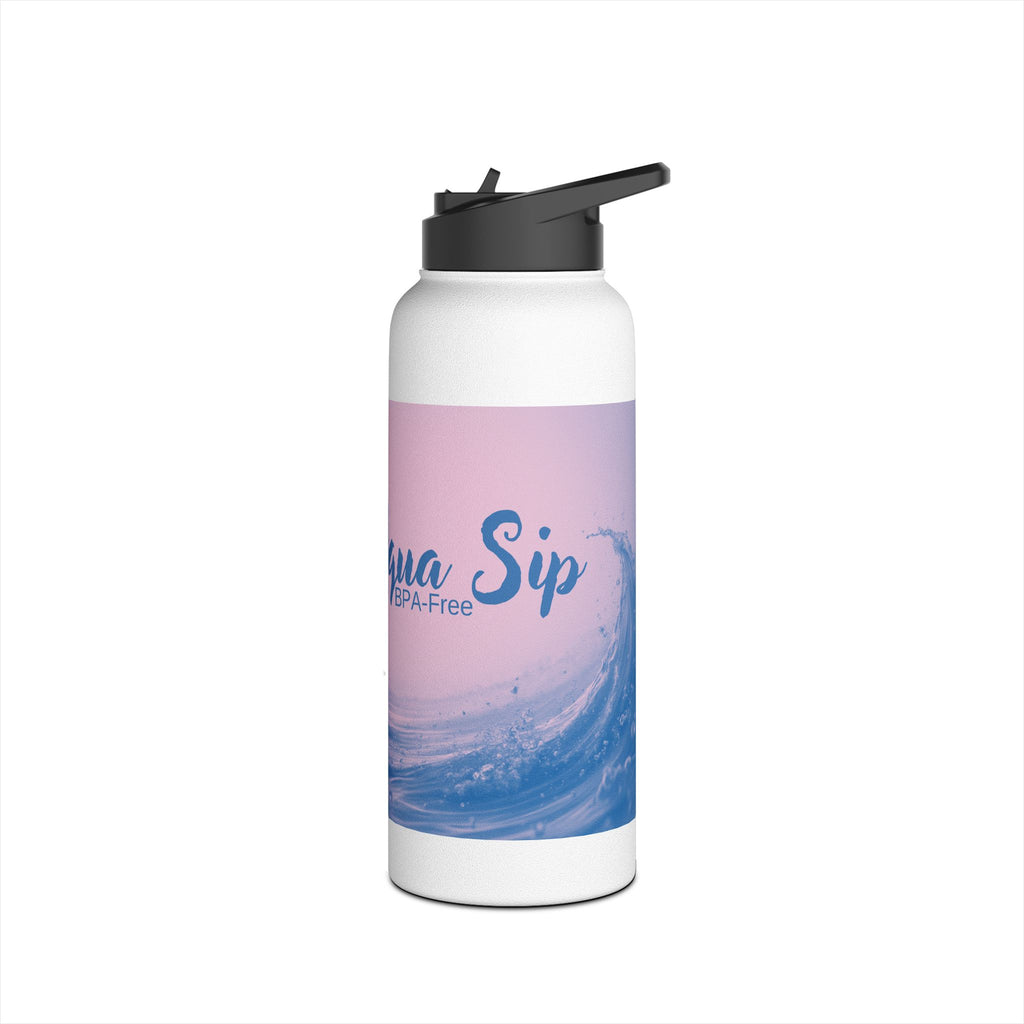 Aqua Wave Stainless Steel Water Bottle, Hydration Gift, Outdoor Adventure, Beach Vibes, Eco-Friendly, Travel Companion