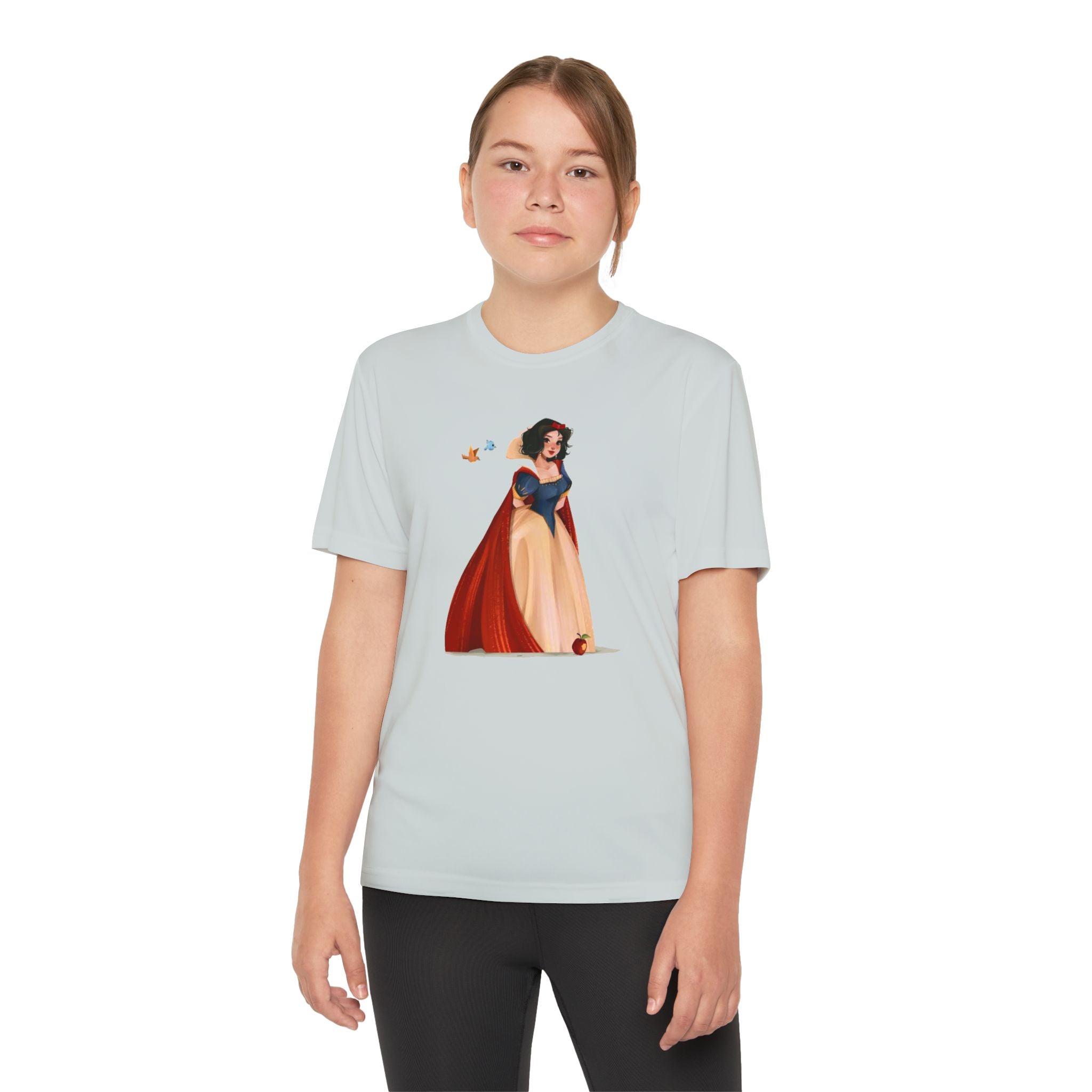 Snow White Youth T-Shirt Sports Graphic Tee, Cool Athletic Shirt for Kids, Perfect for Sports Events, Team Spirit