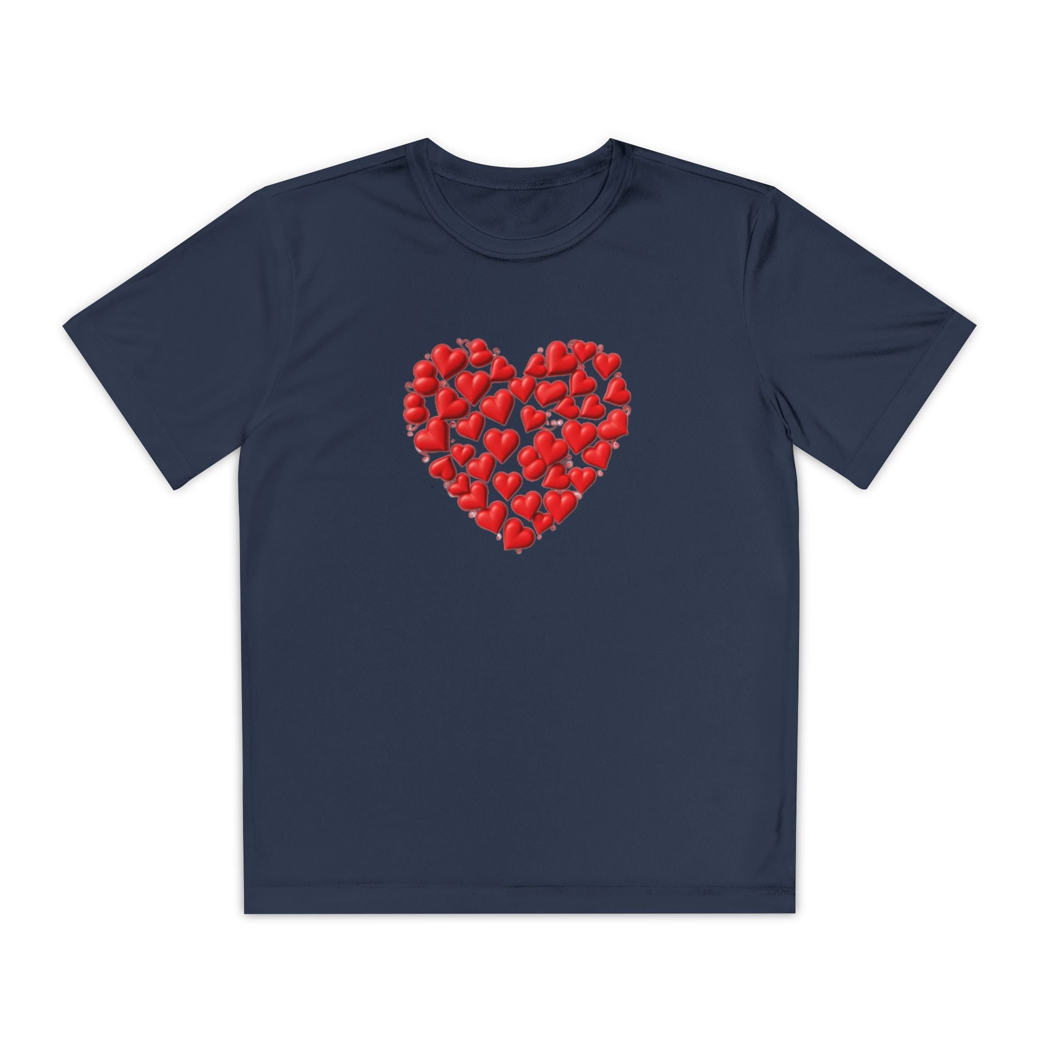 Heart Youth T-Shirt Sports Graphic Tee, Cool Athletic Shirt for Kids, Perfect for Sports Events, Team Spirit