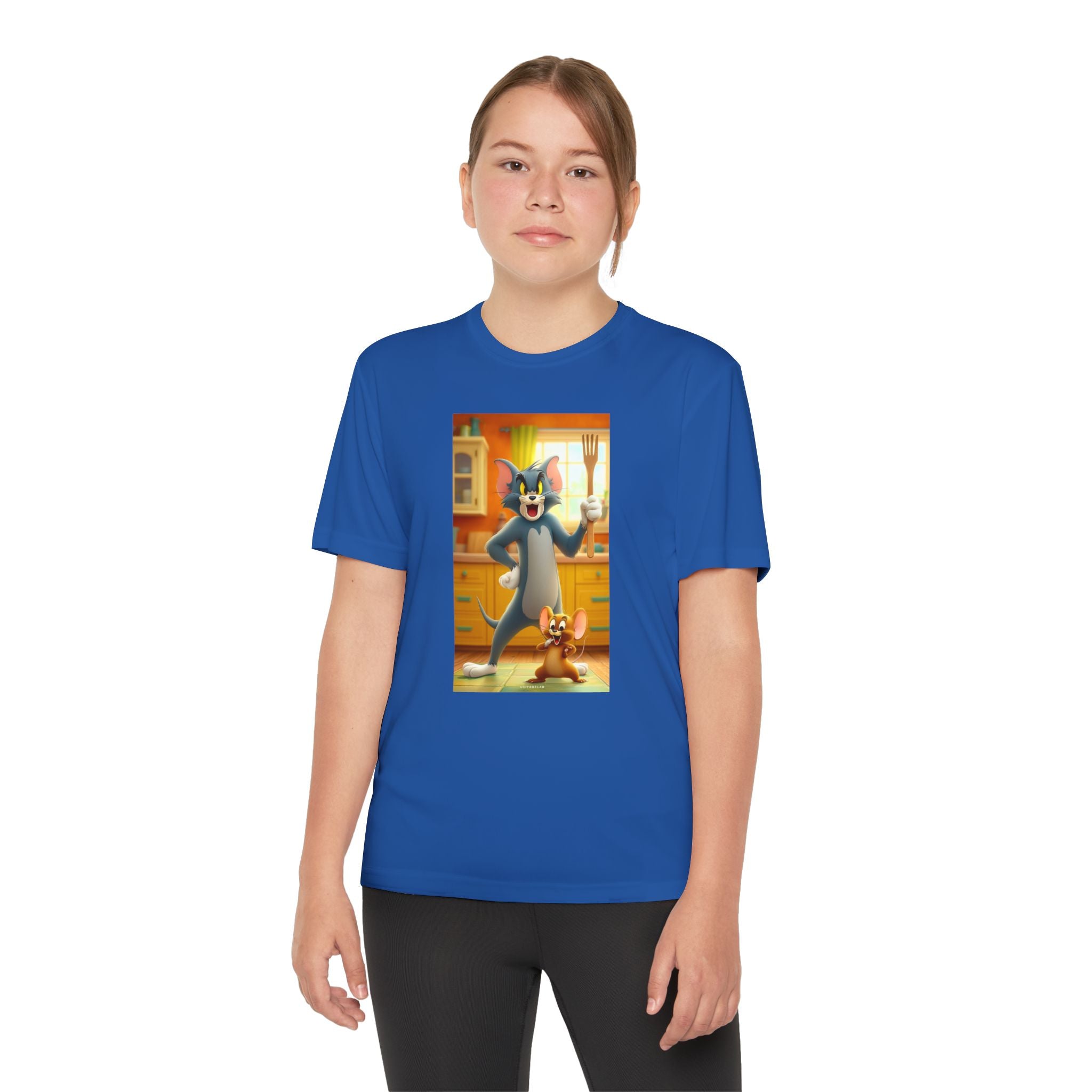 Youth Competitor Tee with Tom And Jerry design, Cartoon Graphic Kid's T-Shirt, Kids Tee, Children's Clothing, Funny Tee for Boys and Girls