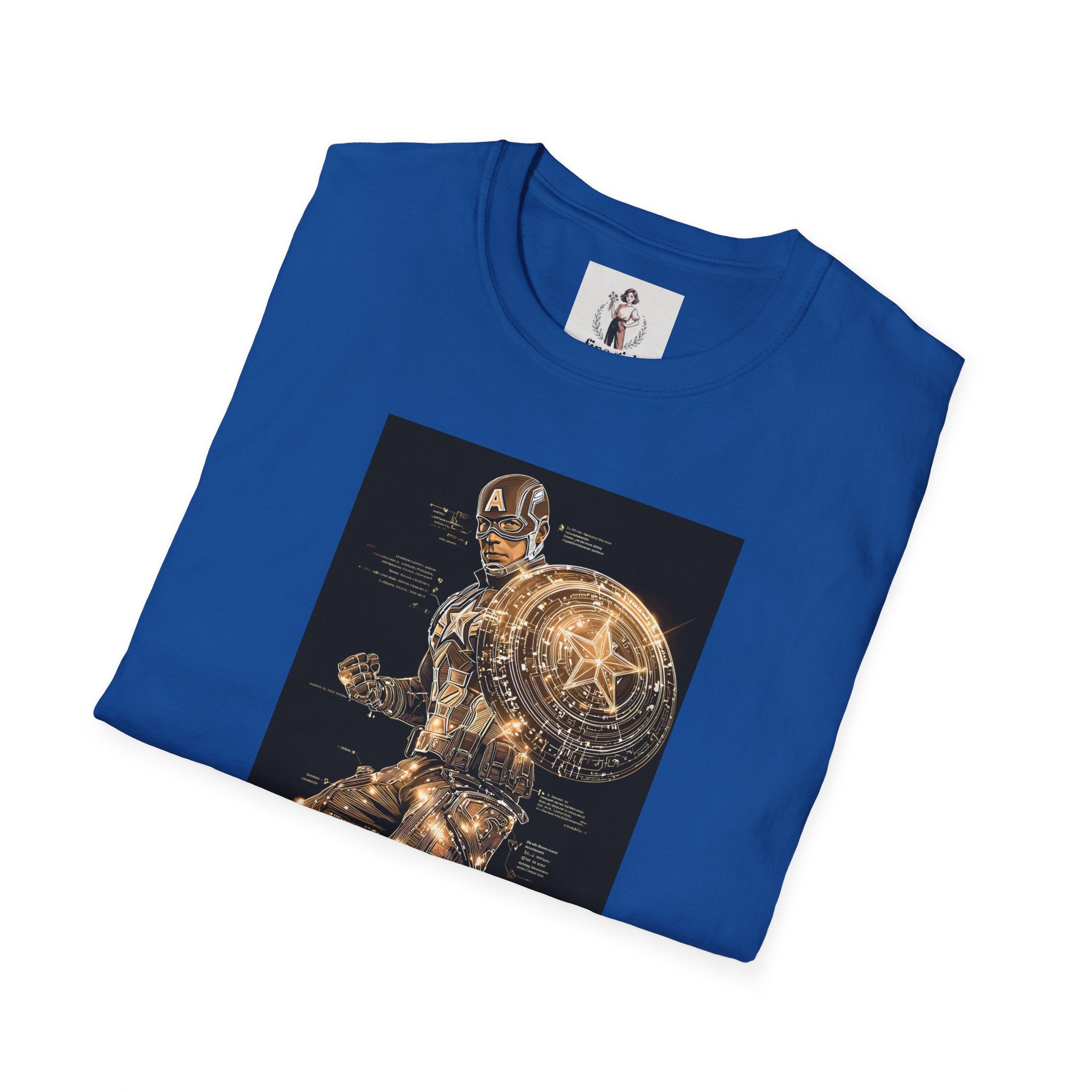 Captain America Superhero Marvel Unisex Softstyle T-Shirt, Comic Book Tee, Geeky Clothing, Cosplay Costume Top