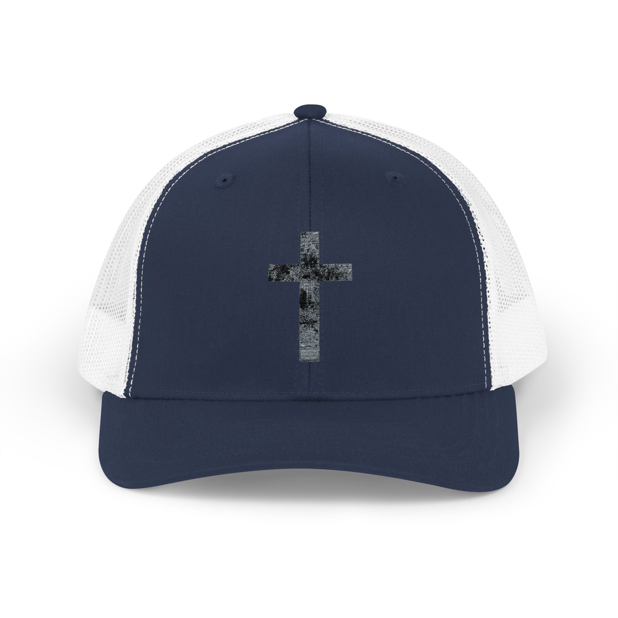Holly Cross Snapback Trucker Cap with Thin Red Line Design, Ideal for First Responders, Supportive Gifts, Memorials, Everyday Wear