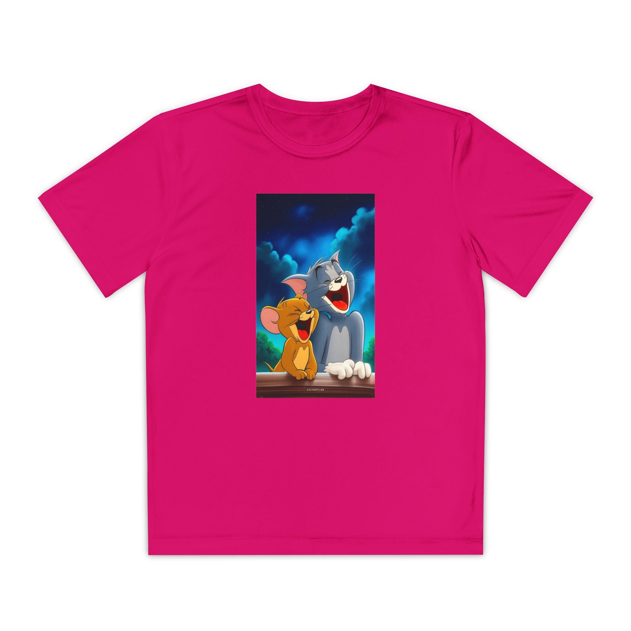 Youth Competitor Tee with Tom And Jerry design, Cartoon Graphic Kid's T-Shirt, Kids Tee, Children's Clothing, Funny Tee for Boys and Girls