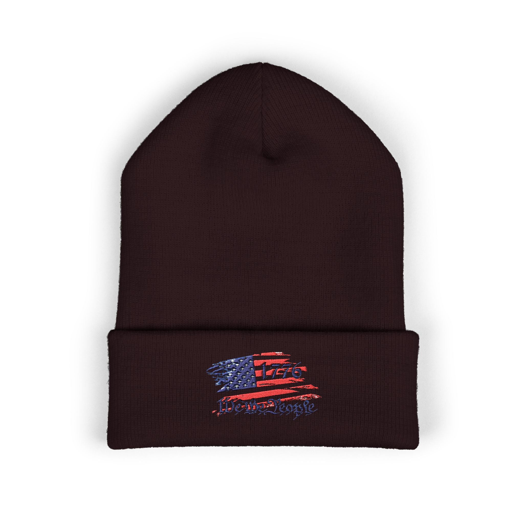 Embroidered Patriotic Beanie, USA Flag Knit Cap, American Pride Winter Hat, Red White Blue Headwear, Independence Day Gift
