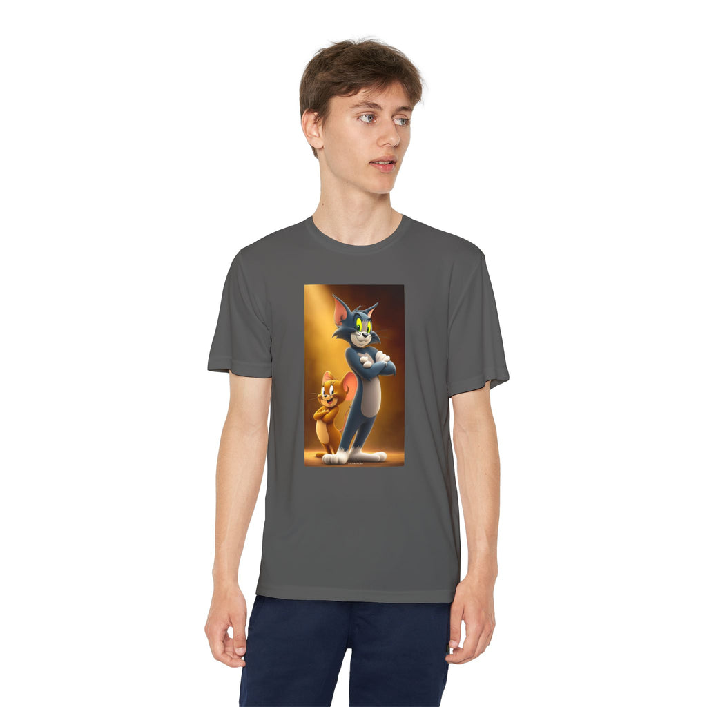 Youth Competitor Tee with Tom And Jerry design, Cartoon Graphic Kid's T-Shirt, Kids Tee, Children's Clothing, Funny Tee for Boys and Girls