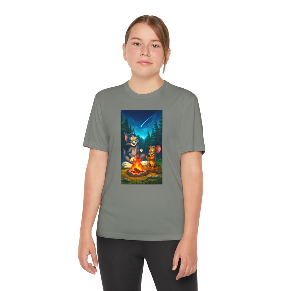 Youth Competitor Tee with Tom And Jerry design, Cartoon Graphic Kid's T-Shirt, Kids Tee, Children's Clothing, Funny Tee for Boys and Girls