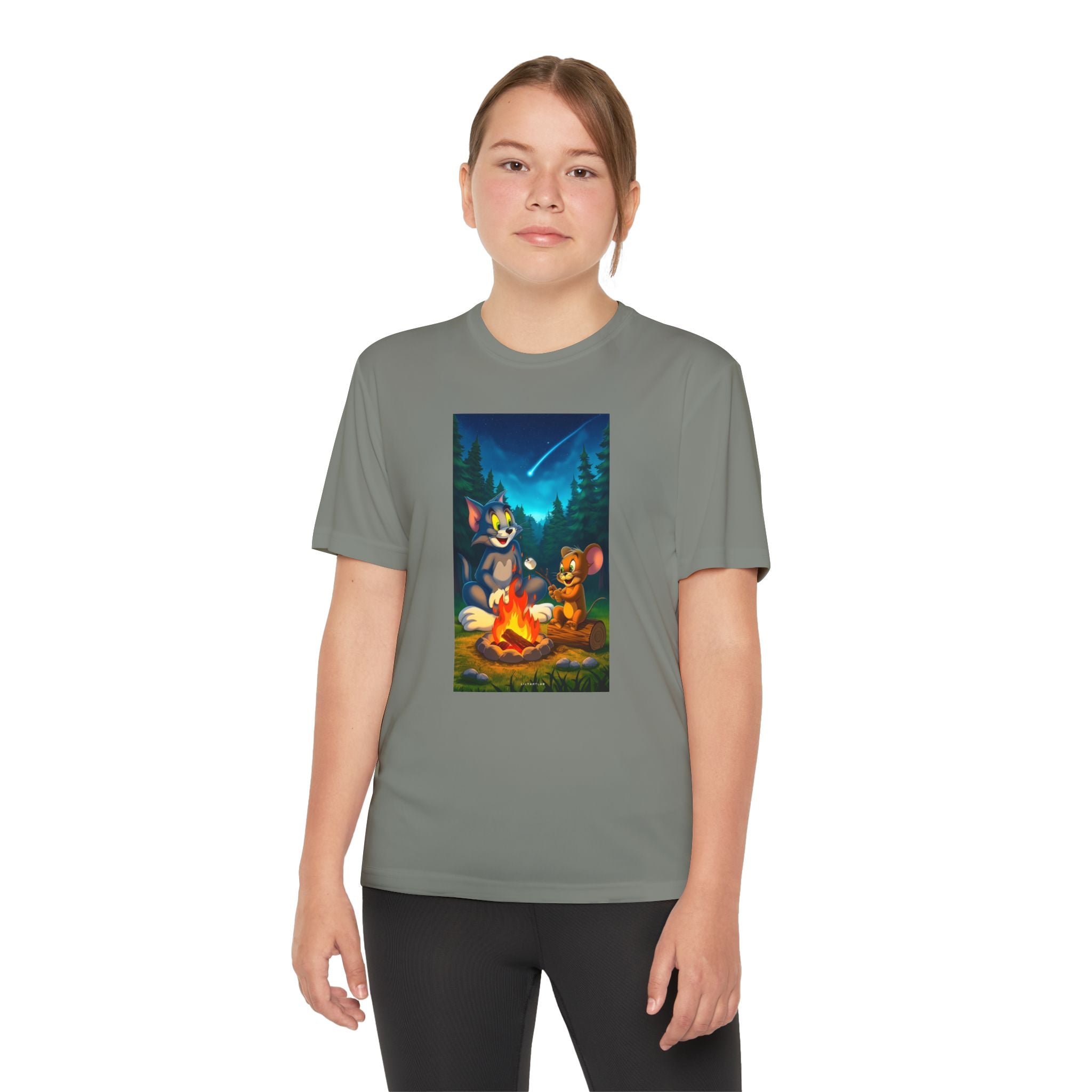 Youth Competitor Tee with Tom And Jerry design, Cartoon Graphic Kid's T-Shirt, Kids Tee, Children's Clothing, Funny Tee for Boys and Girls