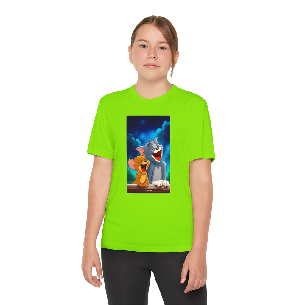 Youth Competitor Tee with Tom And Jerry design, Cartoon Graphic Kid's T-Shirt, Kids Tee, Children's Clothing, Funny Tee for Boys and Girls