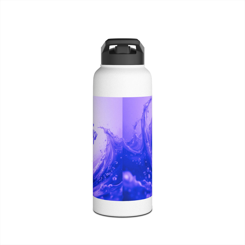Aqua Wave Stainless Steel Water Bottle, Hydration Gift, Outdoor Adventure, Beach Vibes, Eco-Friendly, Travel Companion