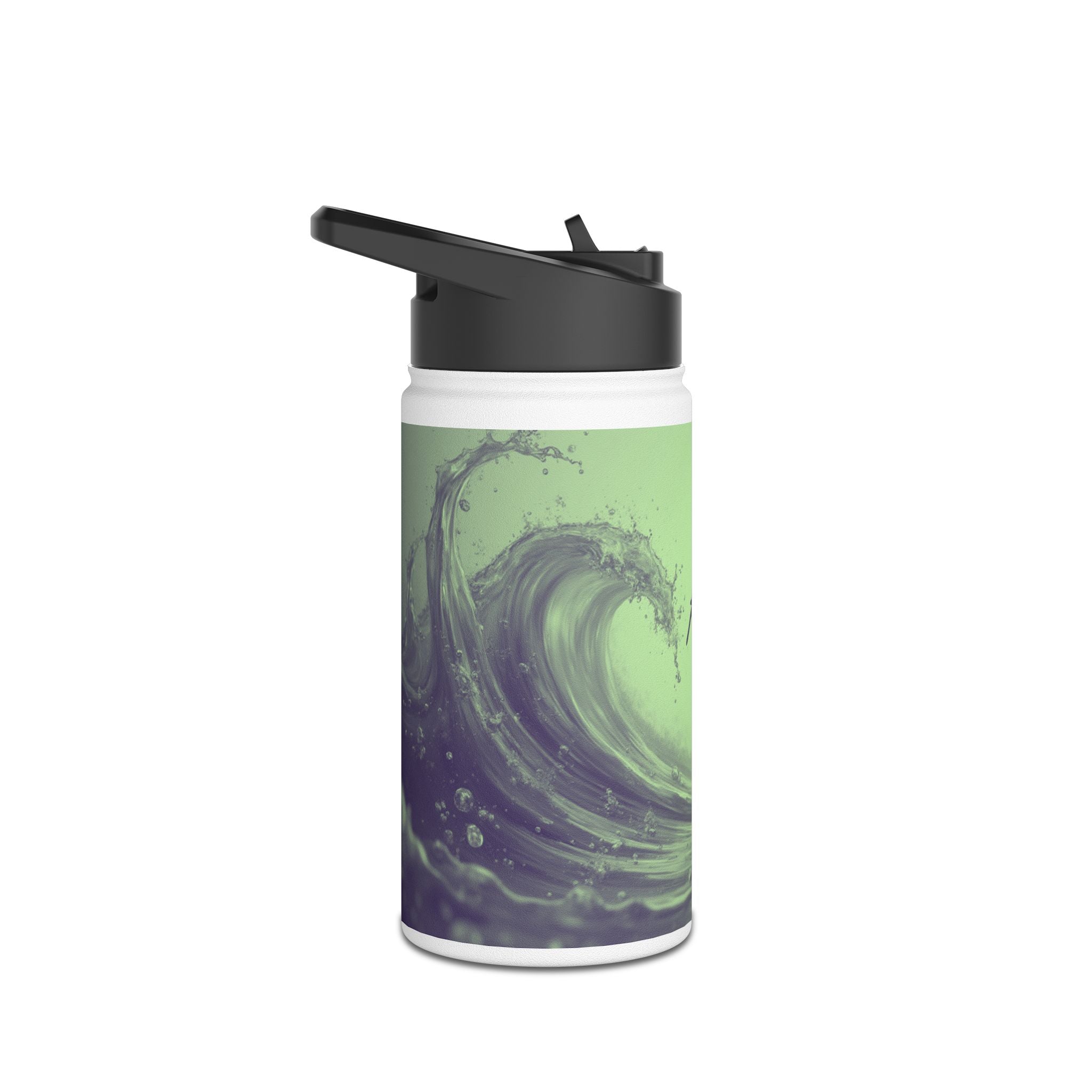 Aqua Wave Stainless Steel Water Bottle, Hydration Gift, Outdoor Adventure, Beach Vibes, Eco-Friendly, Travel Companion