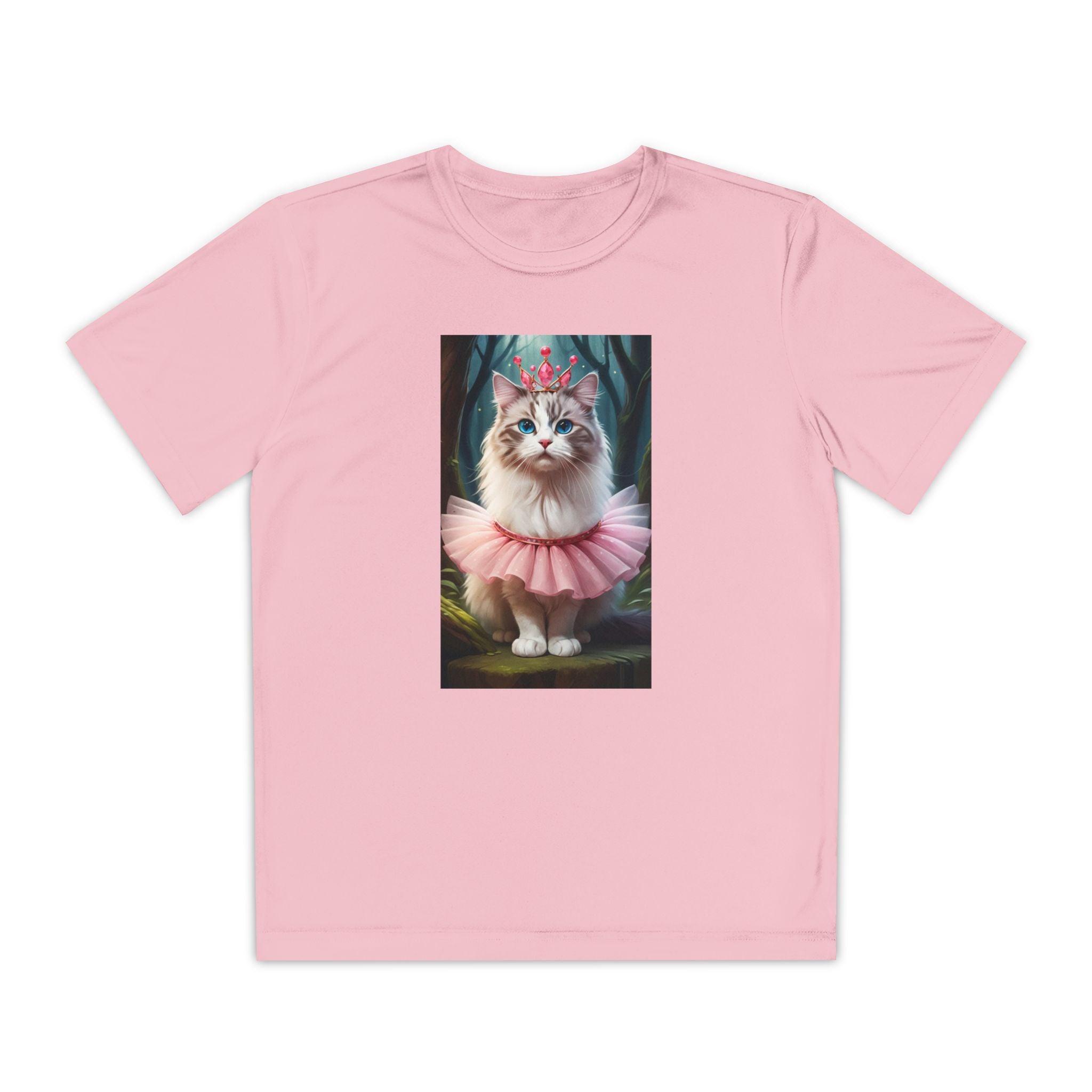 Graphic Tee, Cute Cartoon Kitten, Kids Animal Lover Shirt, Kitty Princess Design, Youth Tee for Girls and Boys, Funny Cat Shirt, Gift for