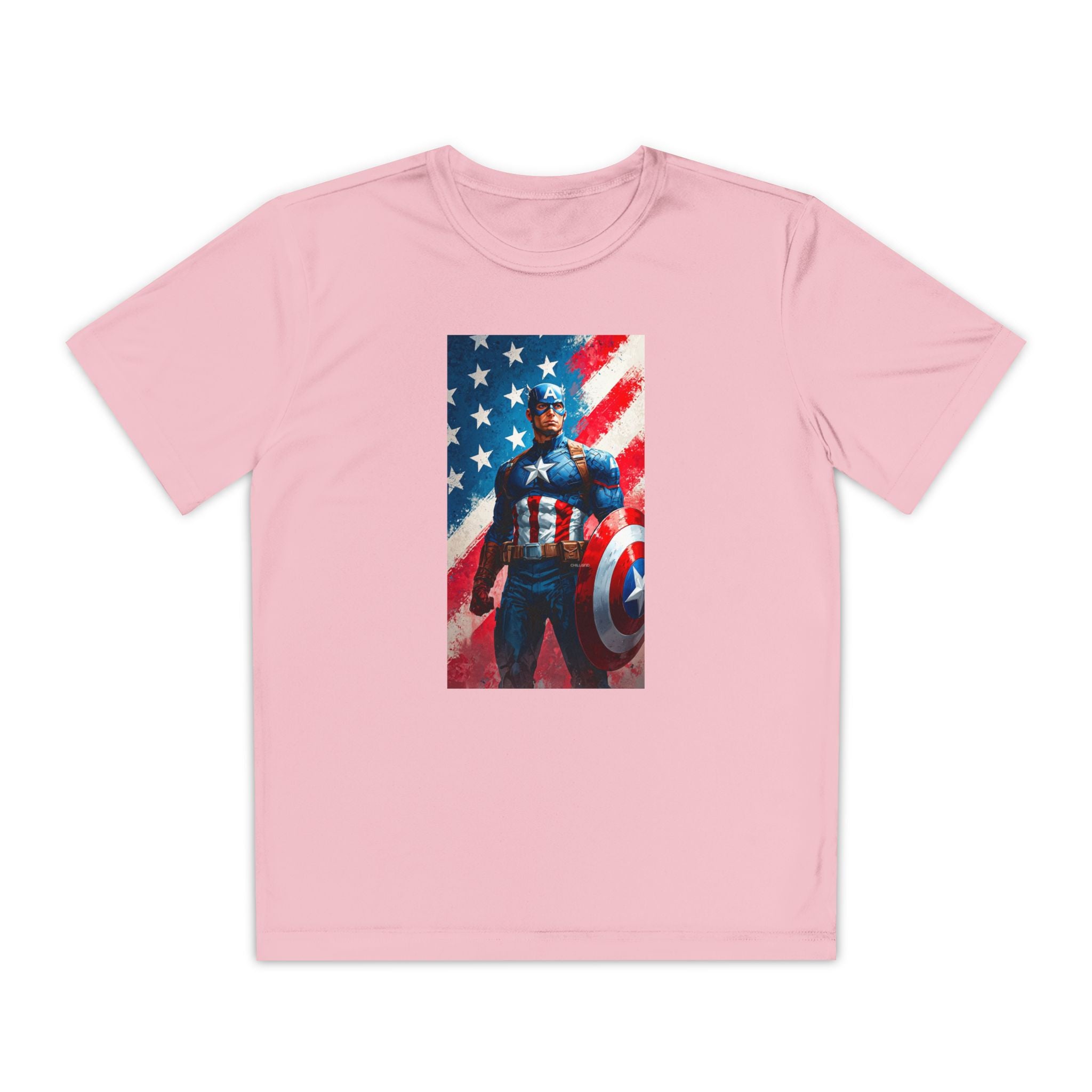 Captain America Superhero Marvel Patriotic, Kids Graphic T-Shirt, Boys Hero Top, Girls Comic Book Clothing, Birthday