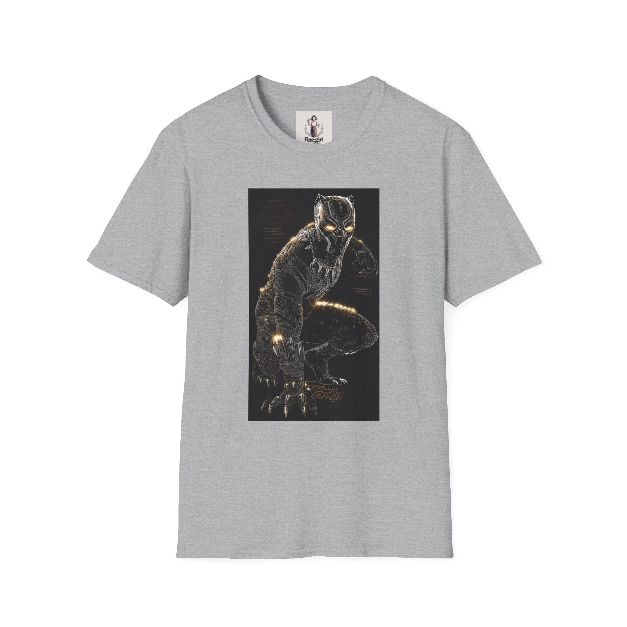 The Black Panther Superhero Marvel Unisex Softstyle T-Shirt, Comic Book Tee, Geeky Clothing, Cosplay Costume Top
