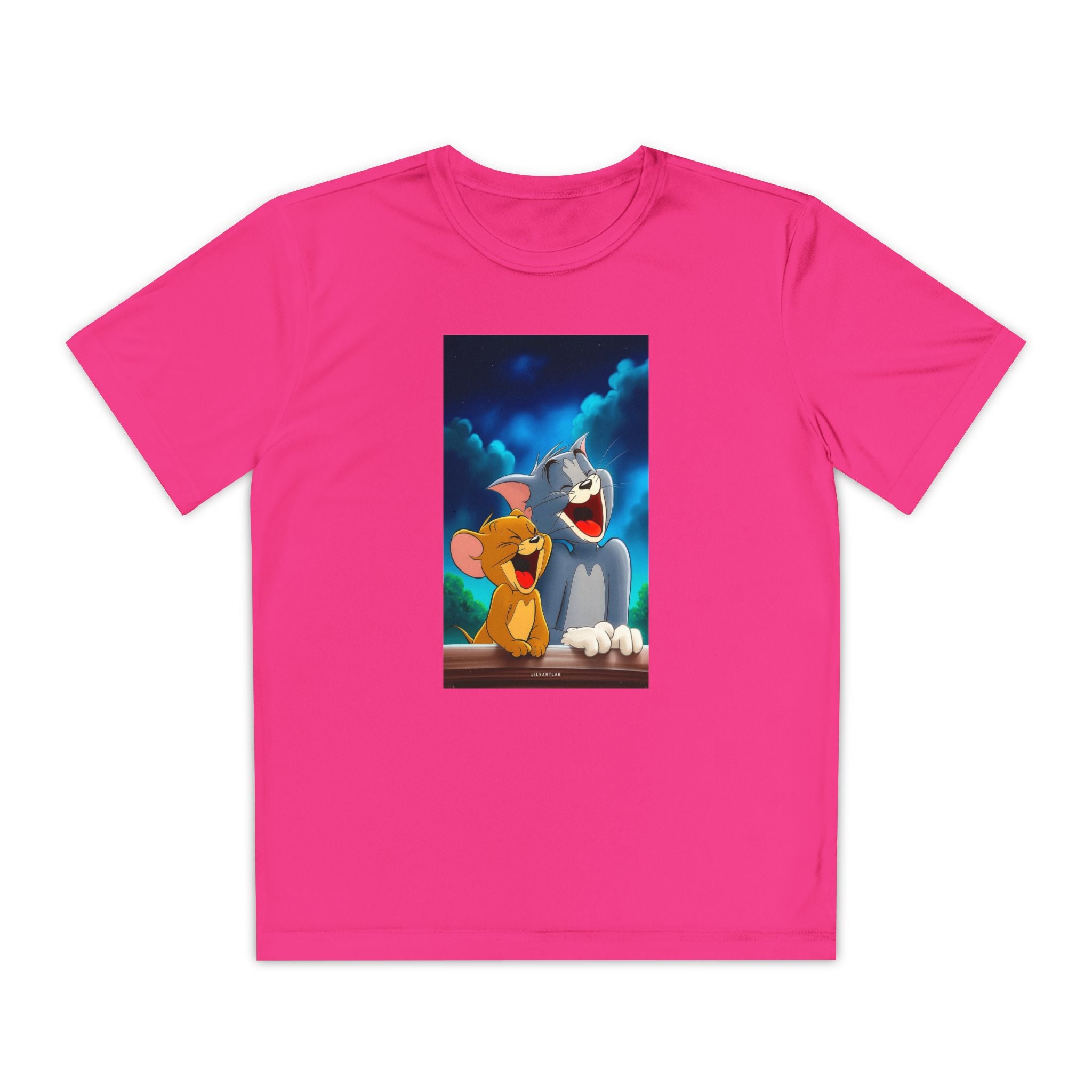 Youth Competitor Tee with Tom And Jerry design, Cartoon Graphic Kid's T-Shirt, Kids Tee, Children's Clothing, Funny Tee for Boys and Girls