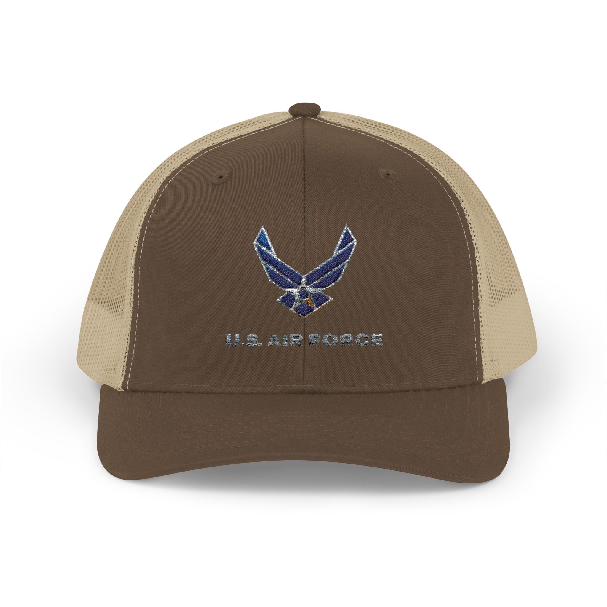 US Air Force Snapback Trucker Cap with Thin Red Line Design, Ideal for First Responders, Supportive Gifts, Memorials, Everyday Wear