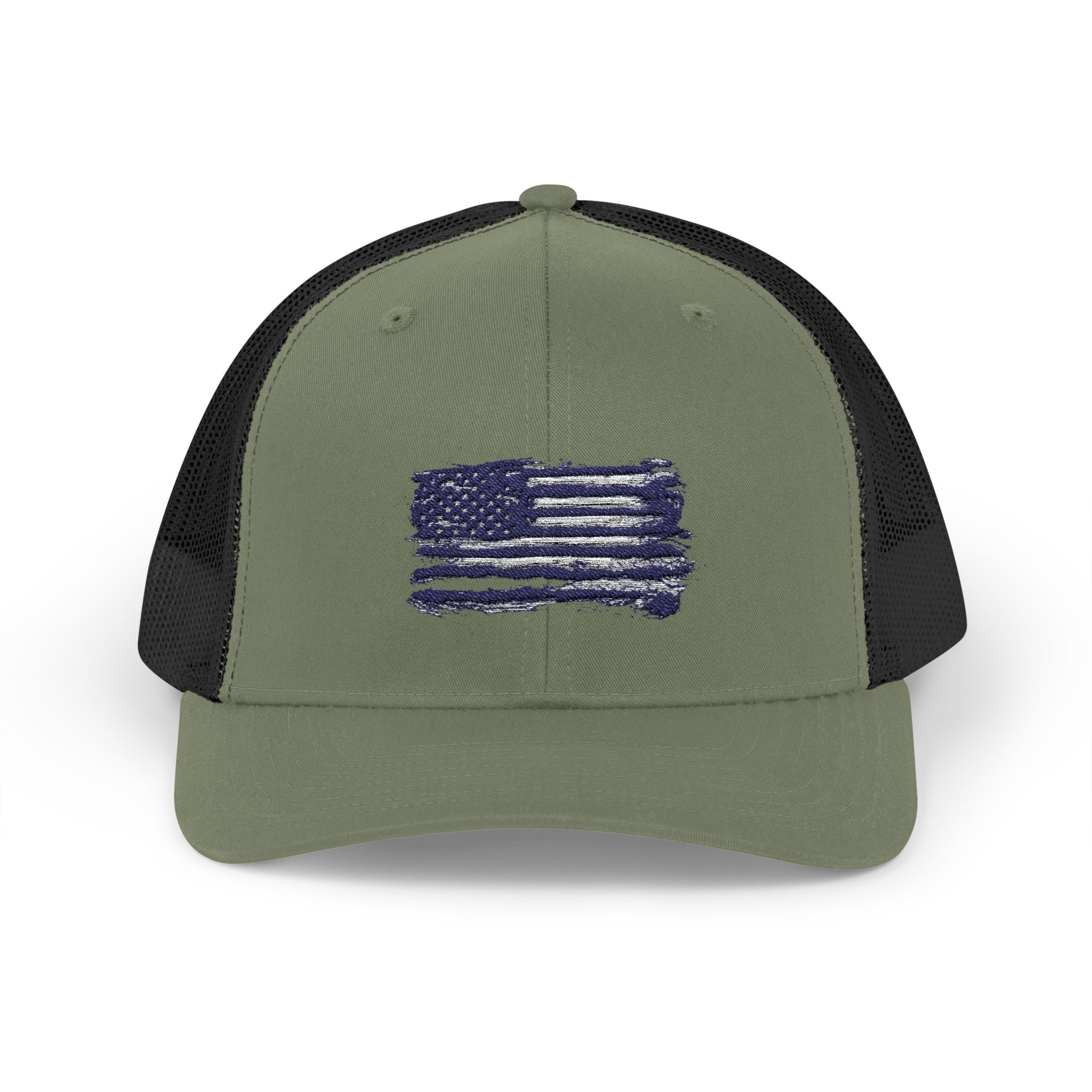 Back The Blue Snapback Trucker Cap with Thin Red Line Design, Ideal for First Responders, Supportive Gifts, Memorials, Everyday Wear
