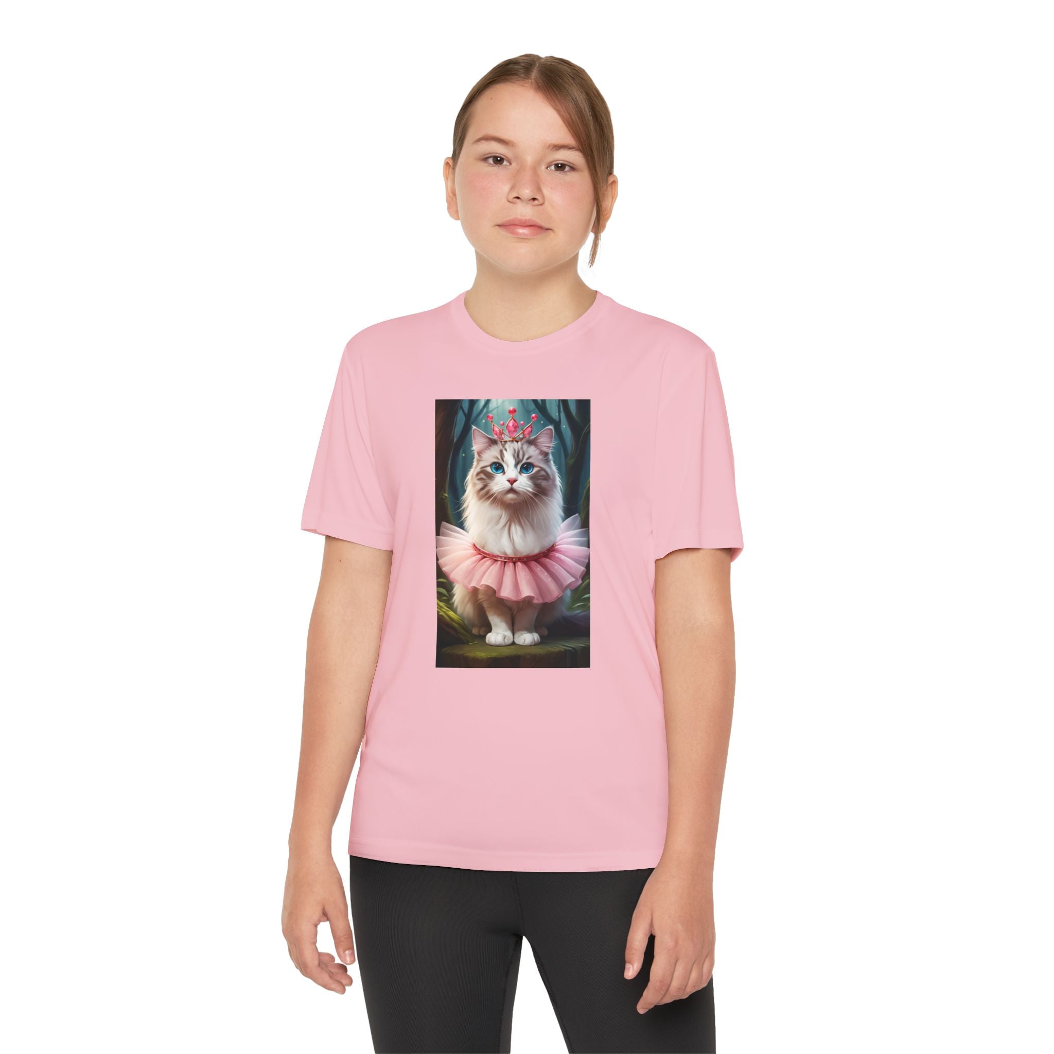 Graphic Tee, Cute Cartoon Kitten, Kids Animal Lover Shirt, Kitty Princess Design, Youth Tee for Girls and Boys, Funny Cat Shirt, Gift for