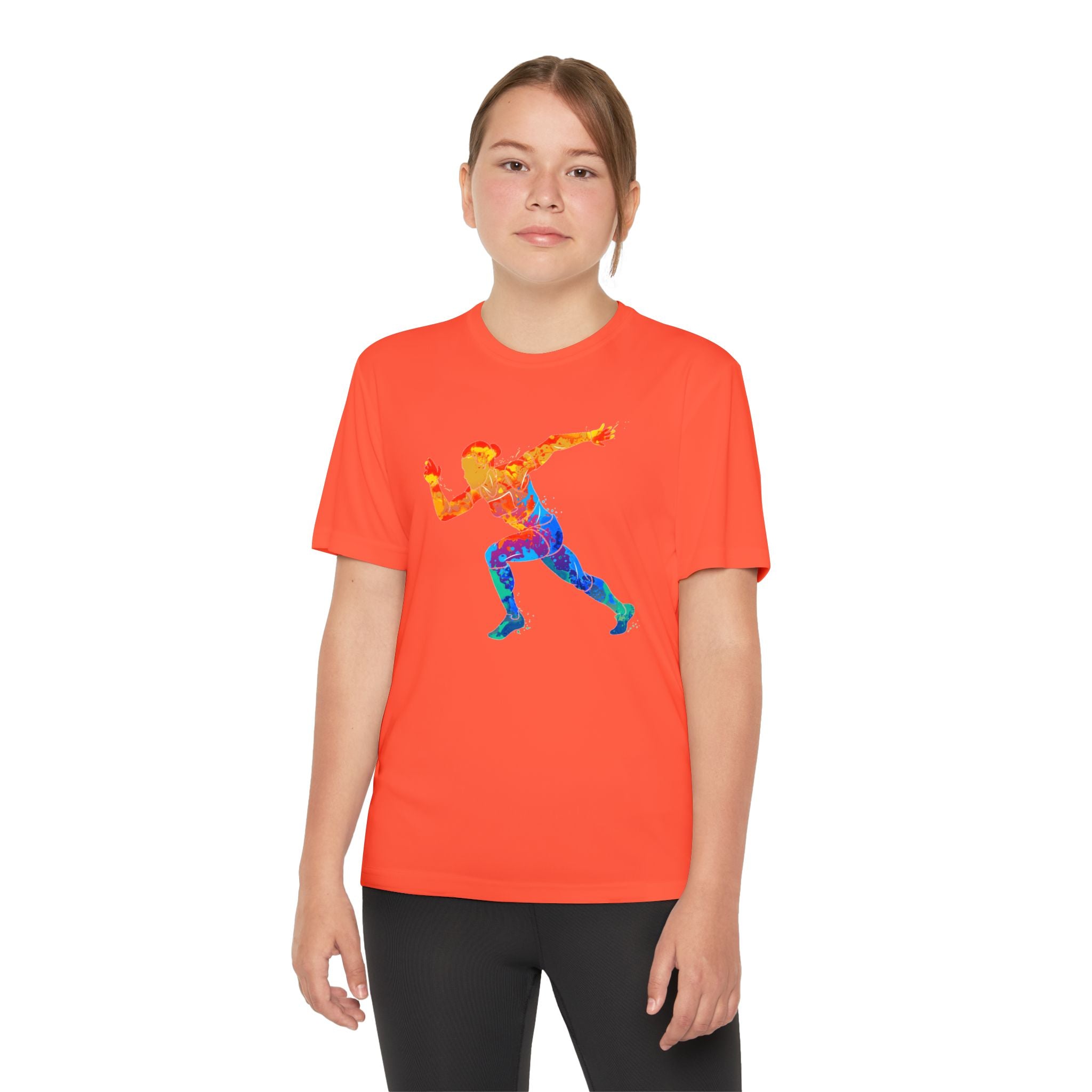 Running Youth T-Shirt Sports Graphic Tee, Cool Athletic Shirt for Kids, Perfect for Sports Events, Team Spirit