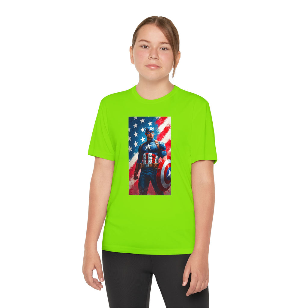 Captain America Superhero Marvel Patriotic, Kids Graphic T-Shirt, Boys Hero Top, Girls Comic Book Clothing, Birthday