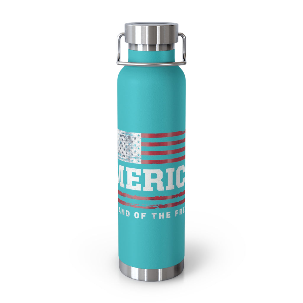 Merica Flag Patriotic Copper Insulated Water Bottle