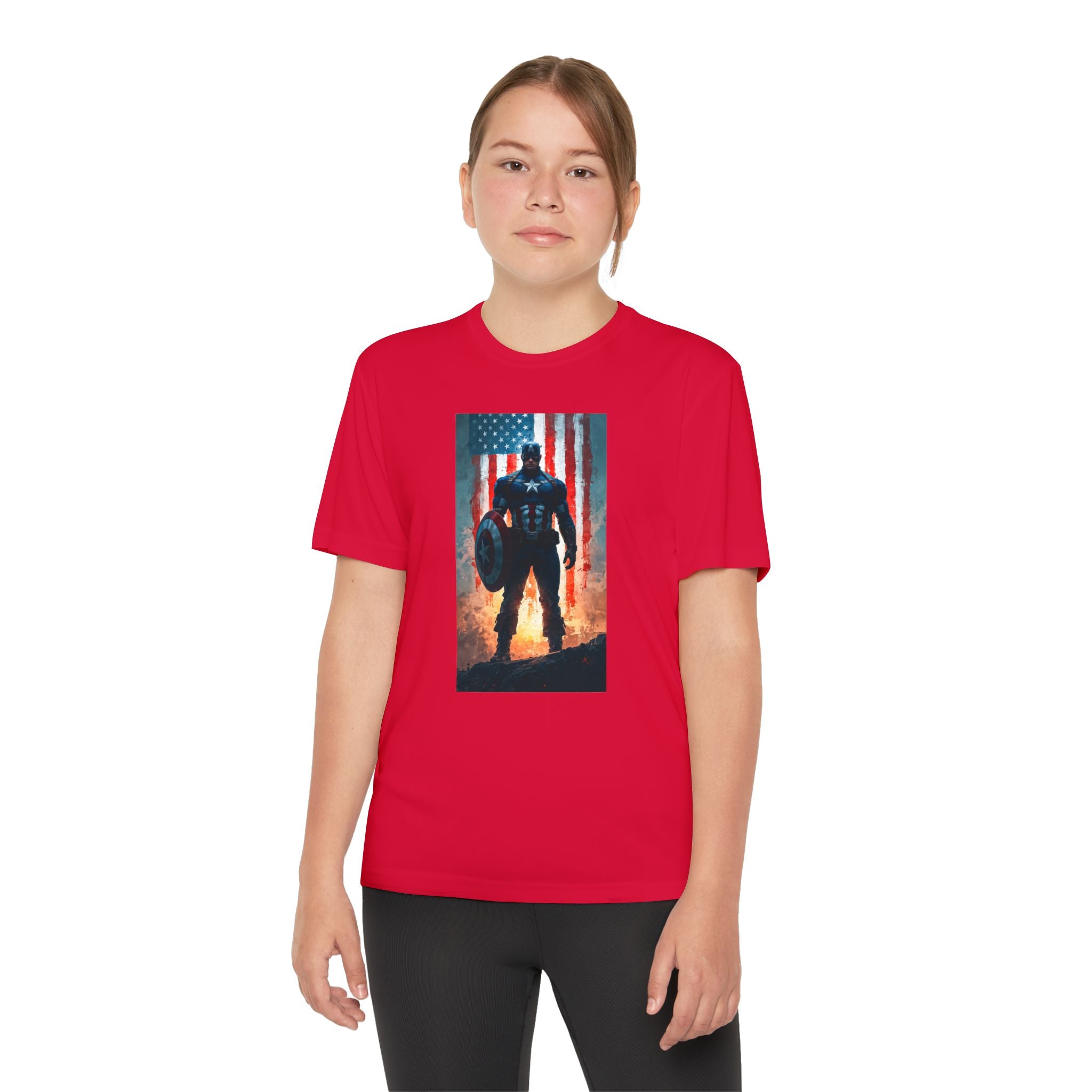 Captain America Superhero Marvel Patriotic, Kids Graphic T-Shirt, Boys Hero Top, Girls Comic Book Clothing, Birthday