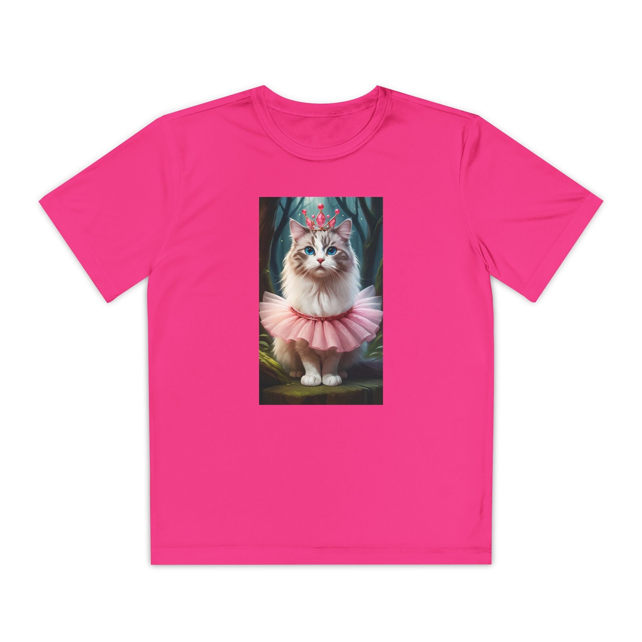 Graphic Tee, Cute Cartoon Kitten, Kids Animal Lover Shirt, Kitty Princess Design, Youth Tee for Girls and Boys, Funny Cat Shirt, Gift for