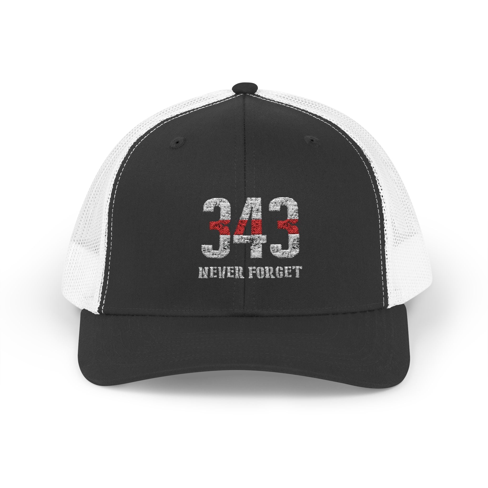 343 Firefighter Snapback Trucker Cap with Thin Red Line Design, Ideal for First Responders, Supportive Gifts, Memorials, Everyday Wear
