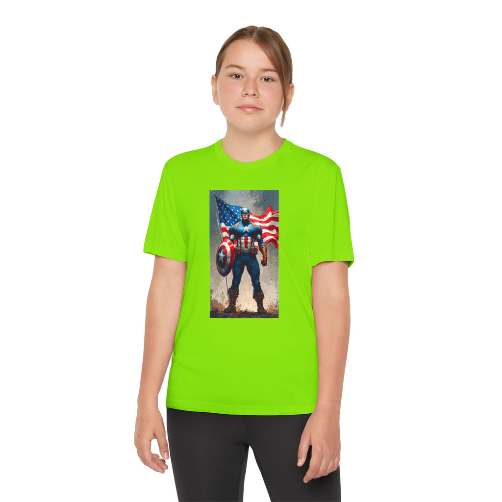 Captain America Superhero Marvel Patriotic, Kids Graphic T-Shirt, Boys Hero Top, Girls Comic Book Clothing, Birthday