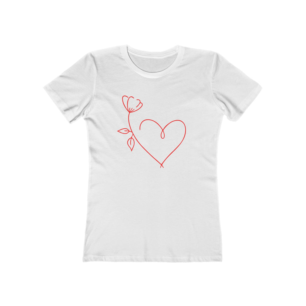 Heart Chic Women's Boyfriend Tee, Casual Outfits, Gift for Her, Weekend Wear, Trendy Style, Everyday Comfort