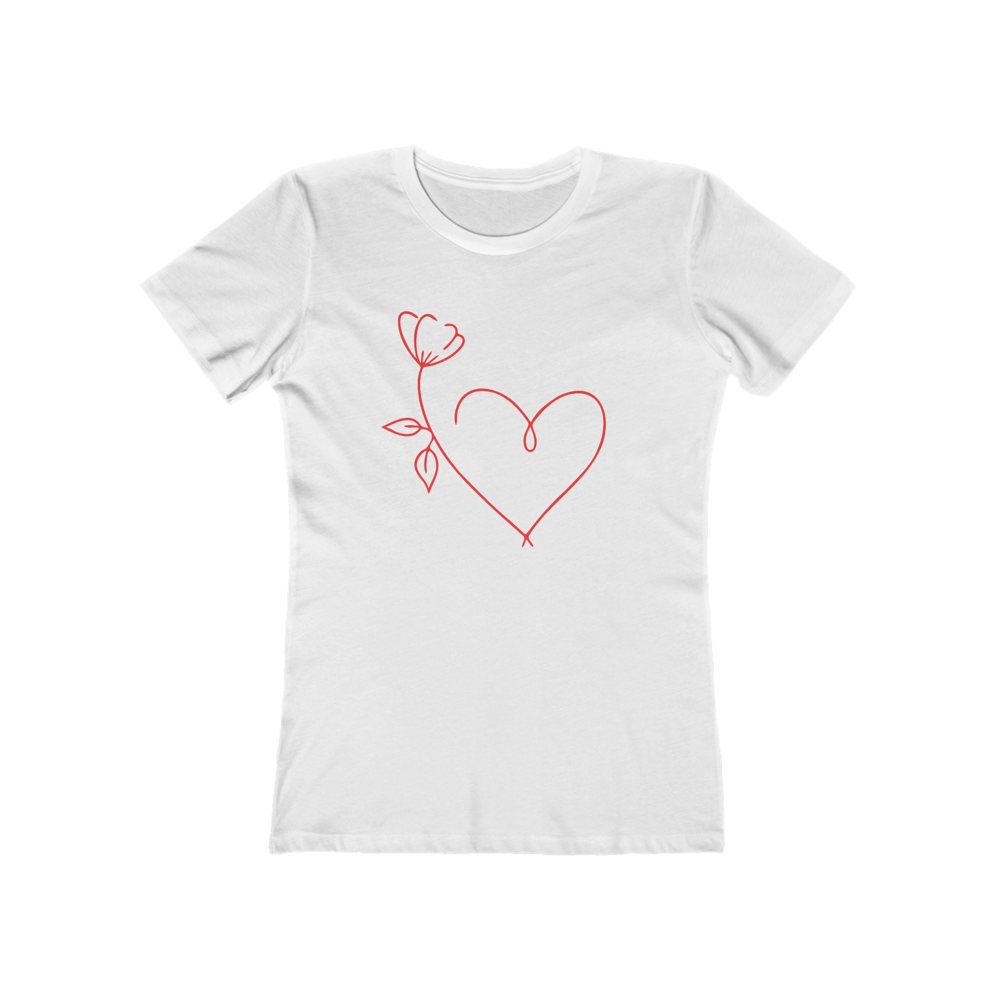 Heart Chic Women's Boyfriend Tee, Casual Outfits, Gift for Her, Weekend Wear, Trendy Style, Everyday Comfort