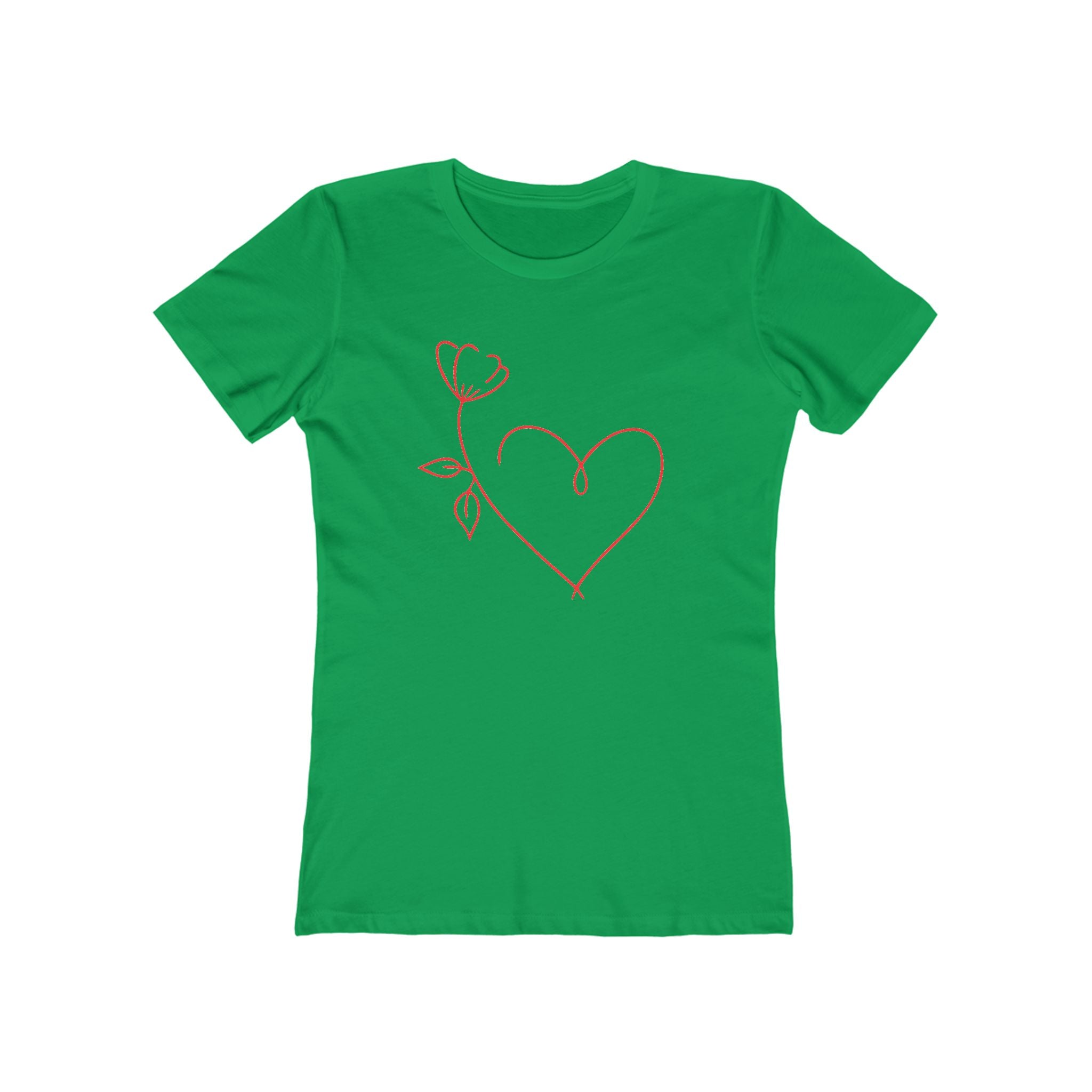 Heart Chic Women's Boyfriend Tee, Casual Outfits, Gift for Her, Weekend Wear, Trendy Style, Everyday Comfort
