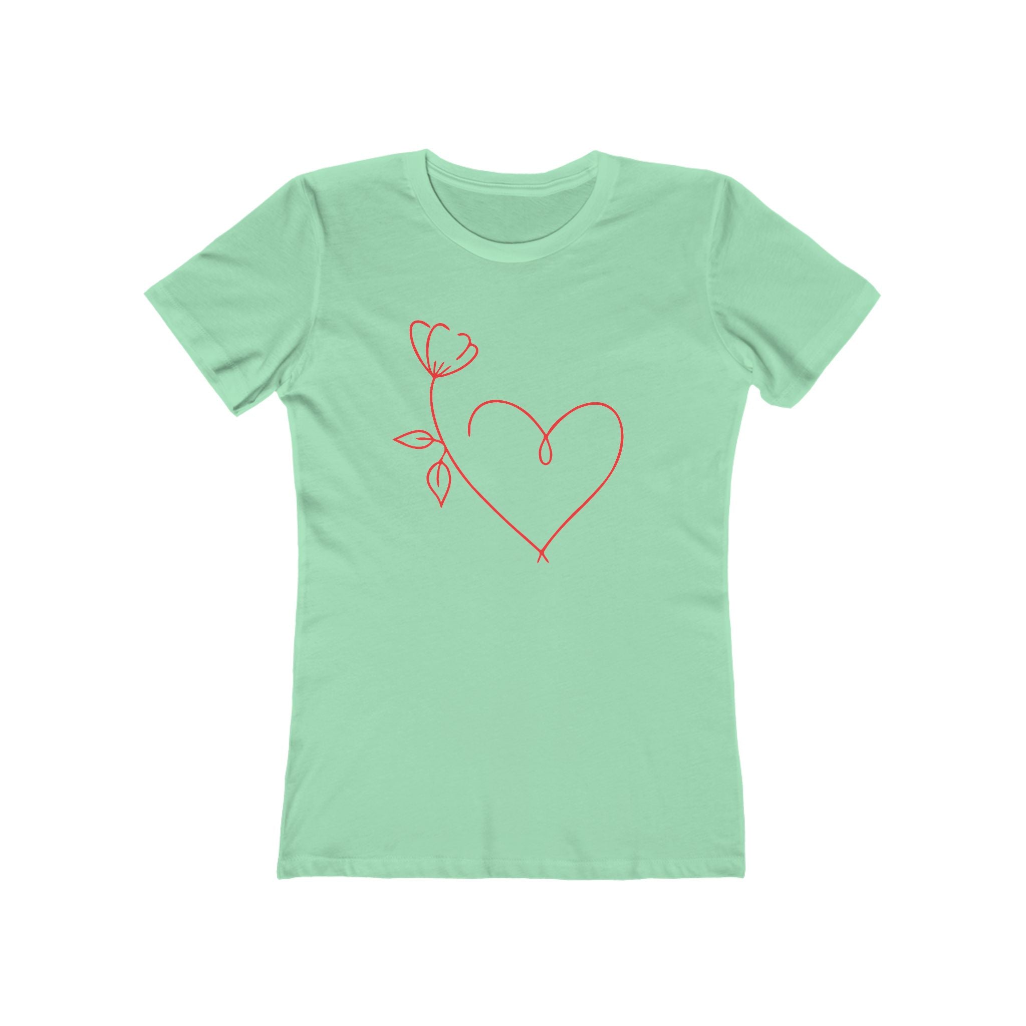 Heart Chic Women's Boyfriend Tee, Casual Outfits, Gift for Her, Weekend Wear, Trendy Style, Everyday Comfort