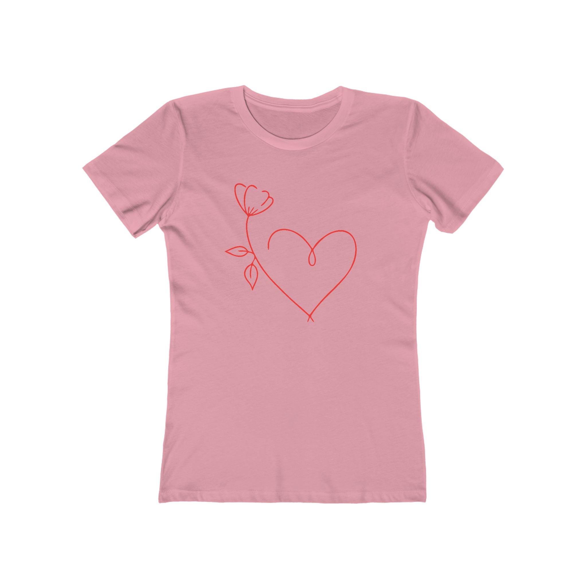 Heart Chic Women's Boyfriend Tee, Casual Outfits, Gift for Her, Weekend Wear, Trendy Style, Everyday Comfort