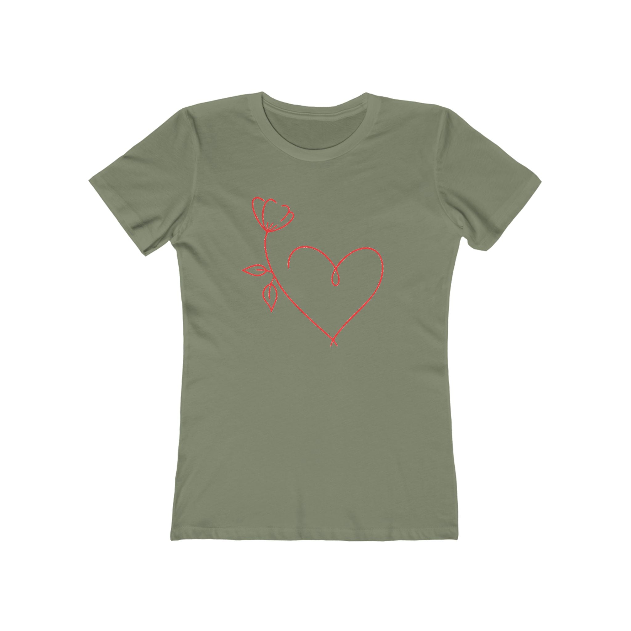 Heart Chic Women's Boyfriend Tee, Casual Outfits, Gift for Her, Weekend Wear, Trendy Style, Everyday Comfort
