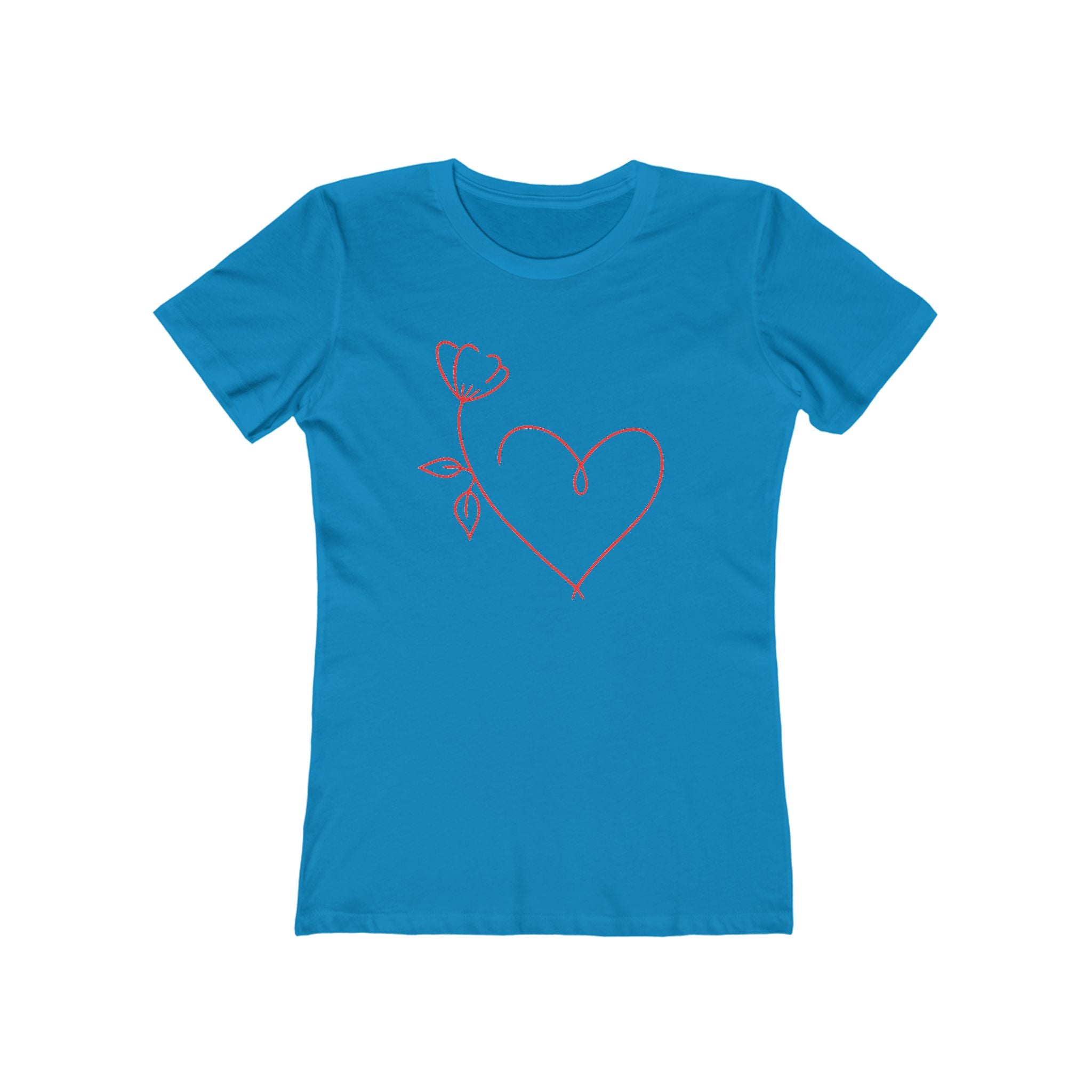 Heart Chic Women's Boyfriend Tee, Casual Outfits, Gift for Her, Weekend Wear, Trendy Style, Everyday Comfort