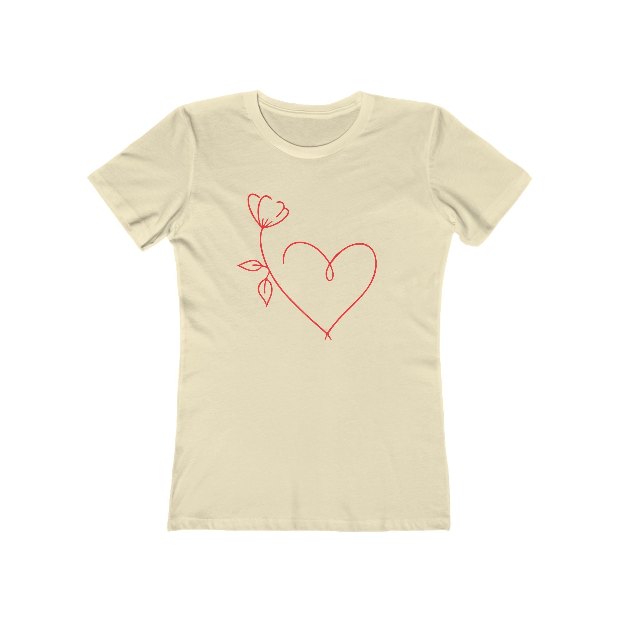 Heart Chic Women's Boyfriend Tee, Casual Outfits, Gift for Her, Weekend Wear, Trendy Style, Everyday Comfort