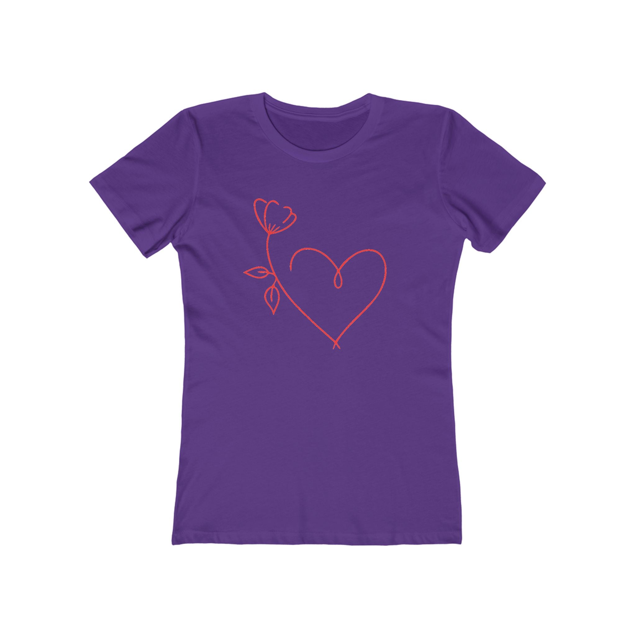 Heart Chic Women's Boyfriend Tee, Casual Outfits, Gift for Her, Weekend Wear, Trendy Style, Everyday Comfort