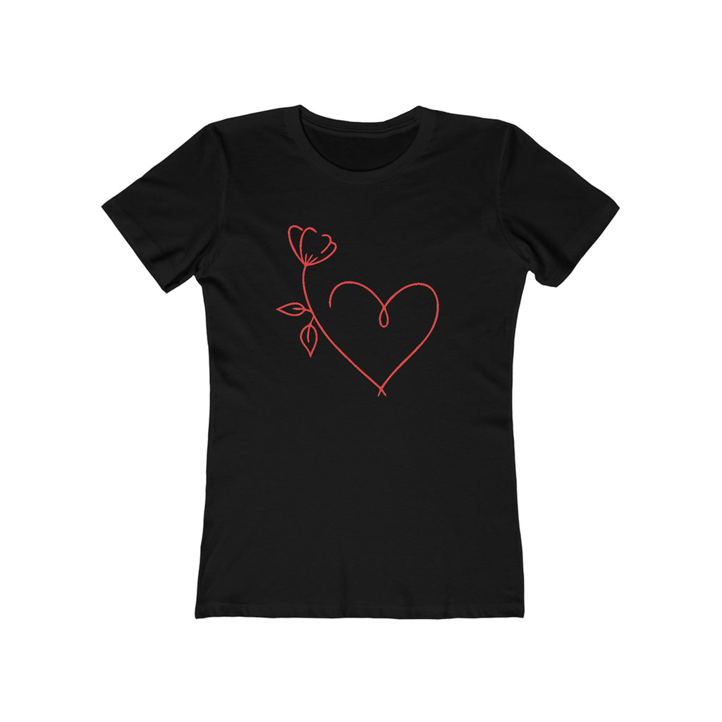 Heart Chic Women's Boyfriend Tee, Casual Outfits, Gift for Her, Weekend Wear, Trendy Style, Everyday Comfort