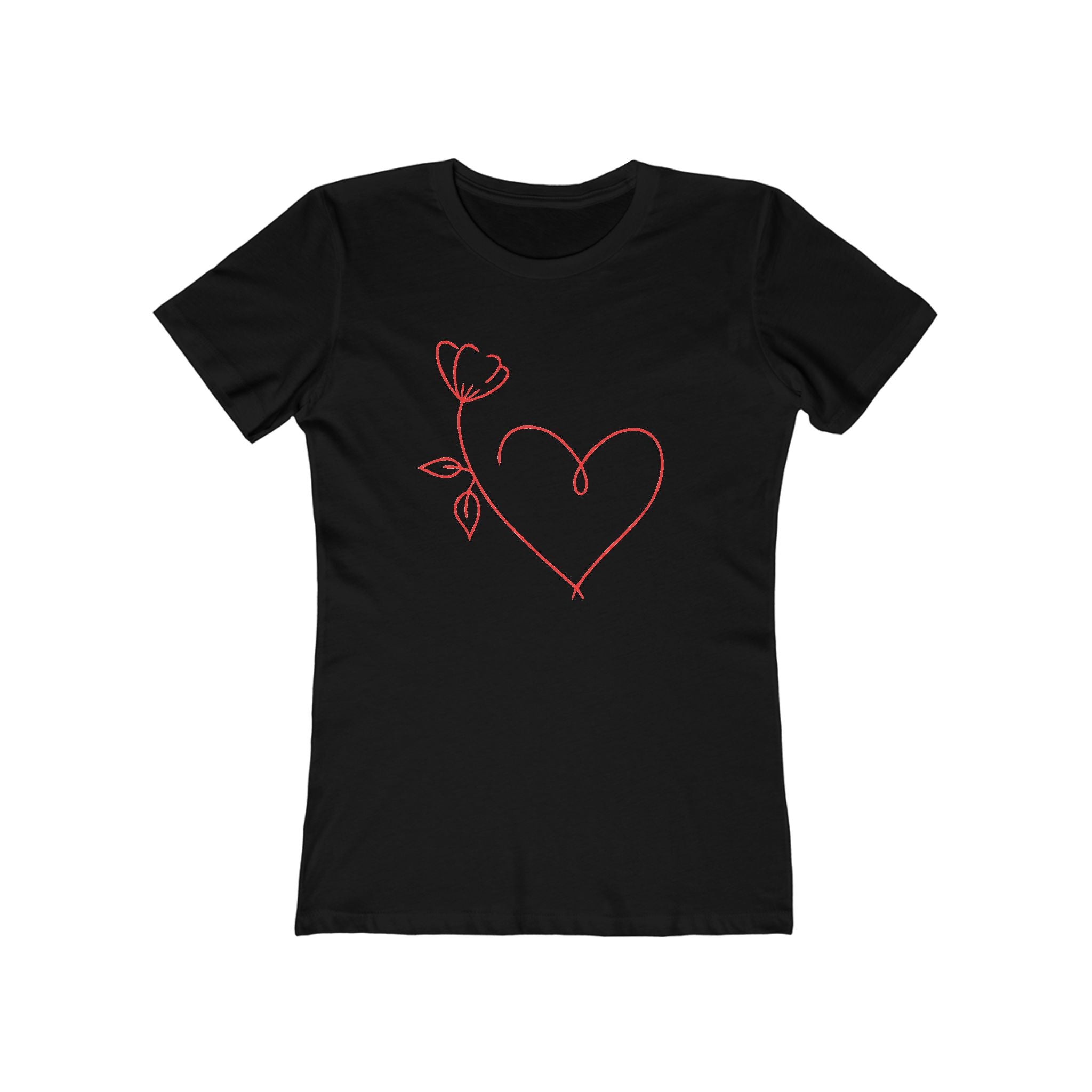Heart Chic Women's Boyfriend Tee, Casual Outfits, Gift for Her, Weekend Wear, Trendy Style, Everyday Comfort