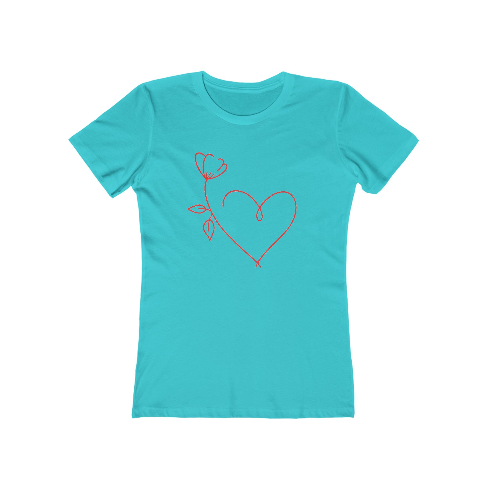 Heart Chic Women's Boyfriend Tee, Casual Outfits, Gift for Her, Weekend Wear, Trendy Style, Everyday Comfort