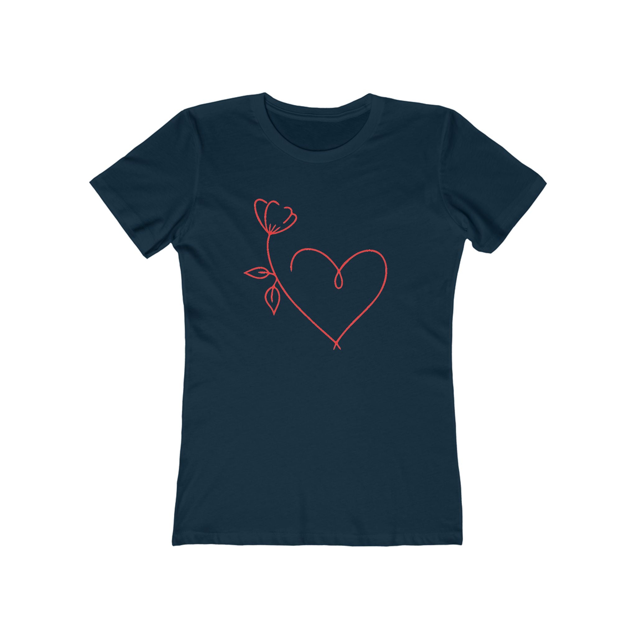 Heart Chic Women's Boyfriend Tee, Casual Outfits, Gift for Her, Weekend Wear, Trendy Style, Everyday Comfort