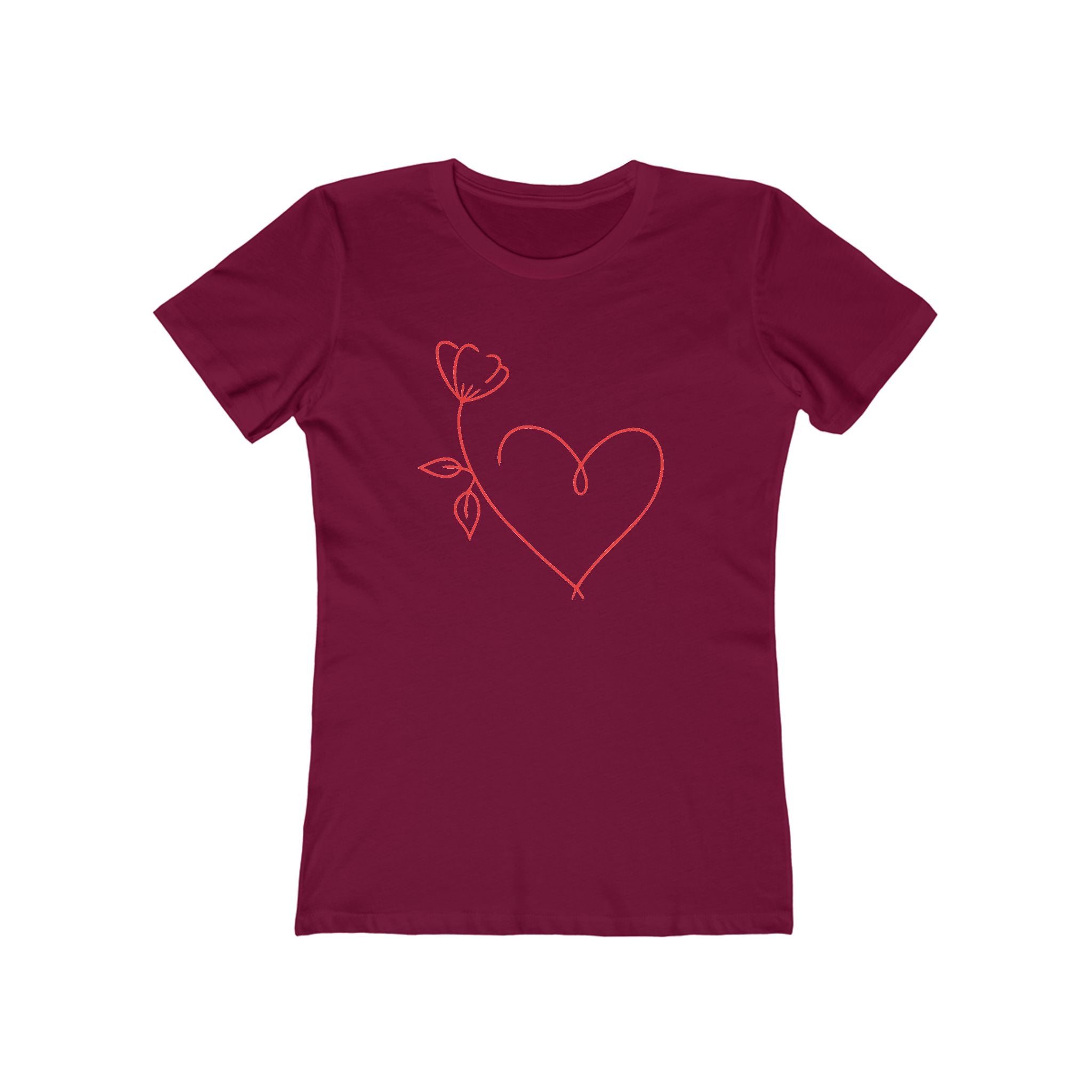 Heart Chic Women's Boyfriend Tee, Casual Outfits, Gift for Her, Weekend Wear, Trendy Style, Everyday Comfort