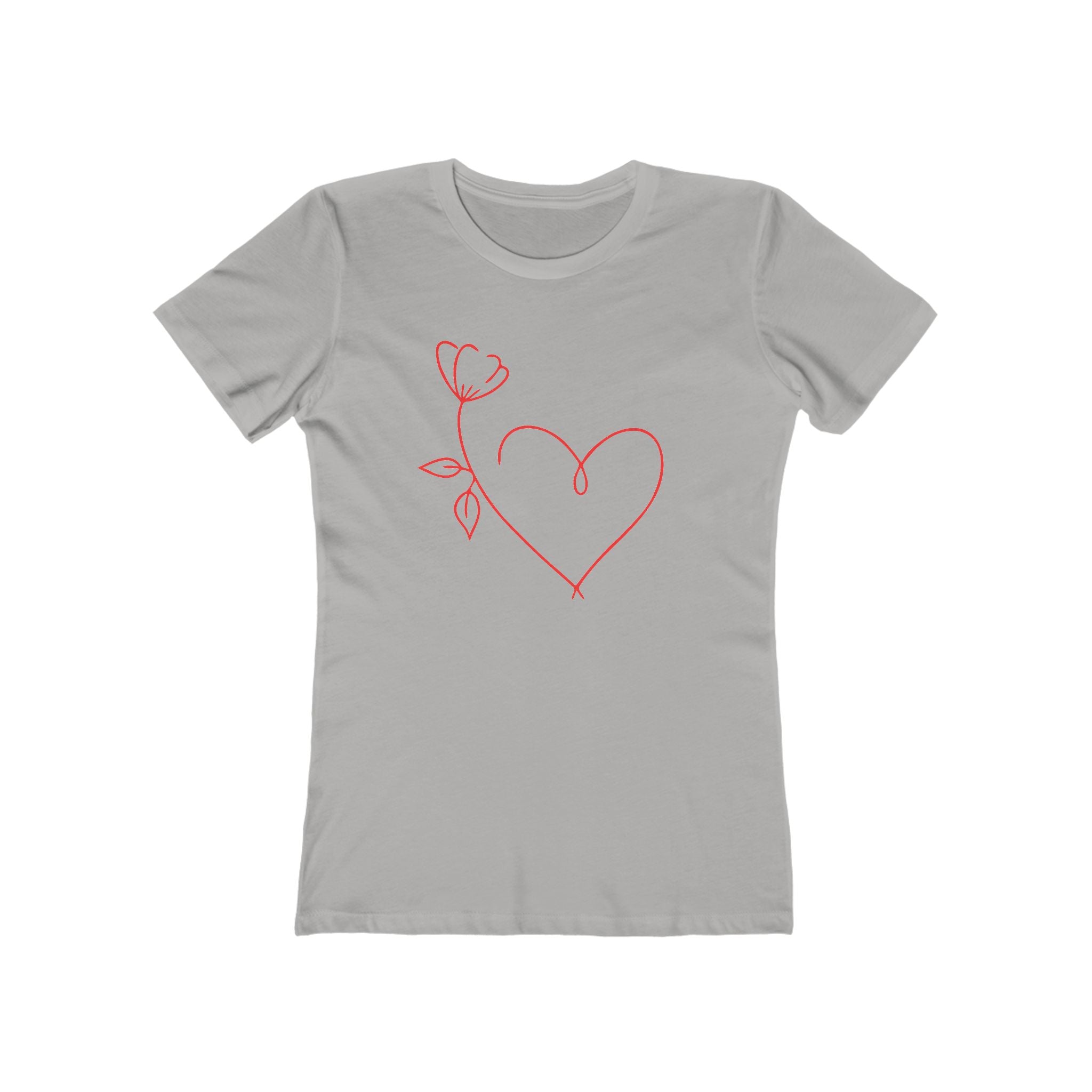 Heart Chic Women's Boyfriend Tee, Casual Outfits, Gift for Her, Weekend Wear, Trendy Style, Everyday Comfort