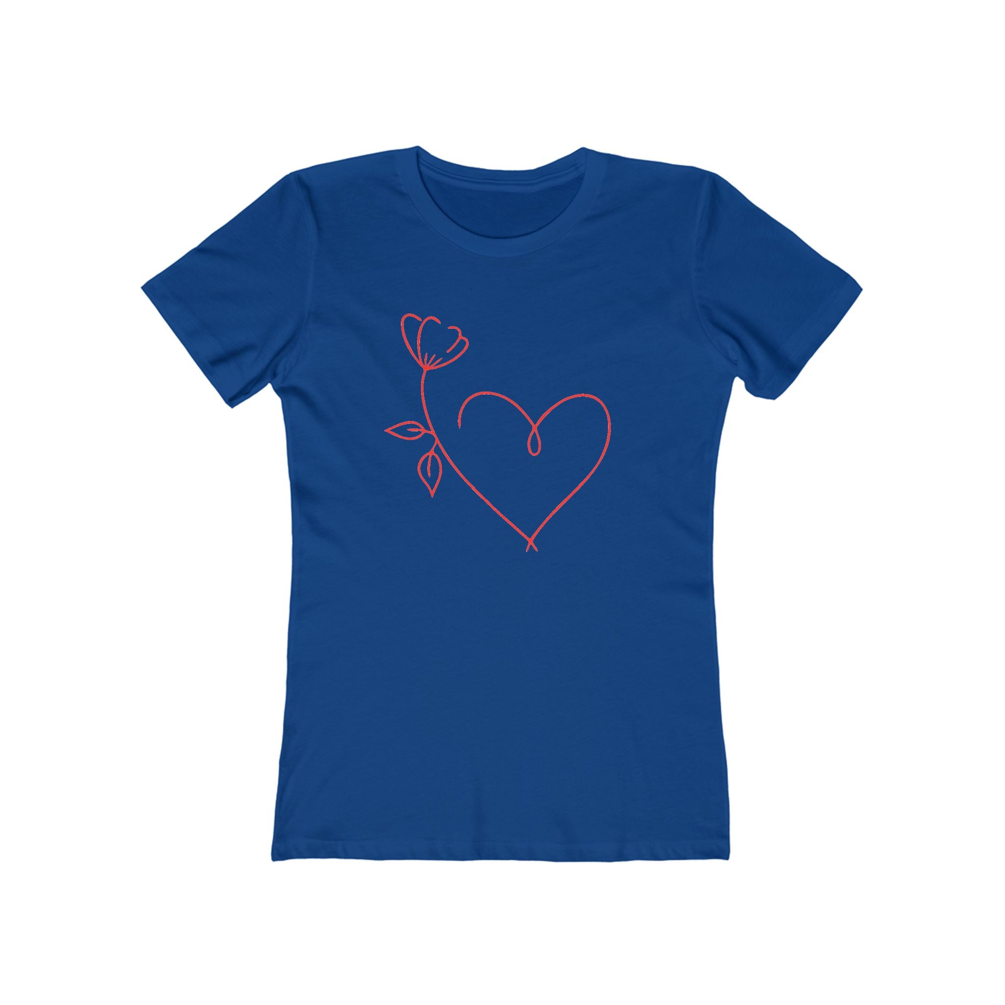 Heart Chic Women's Boyfriend Tee, Casual Outfits, Gift for Her, Weekend Wear, Trendy Style, Everyday Comfort